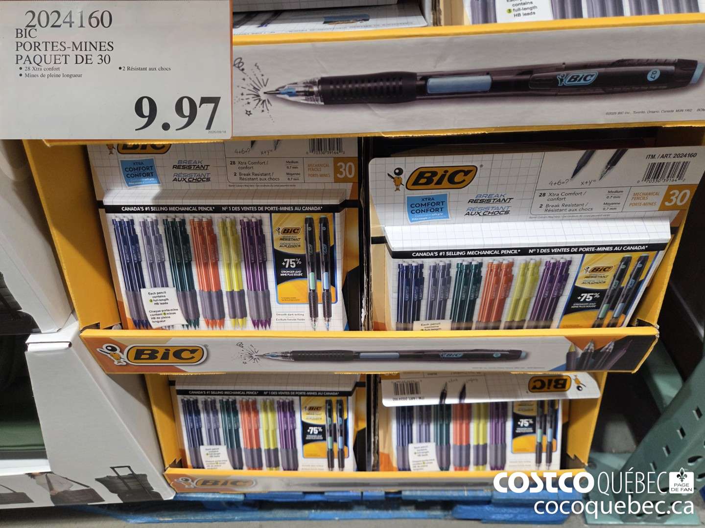 2024160 BIC PORTES-MINES PAQUET DE 30 $9.97