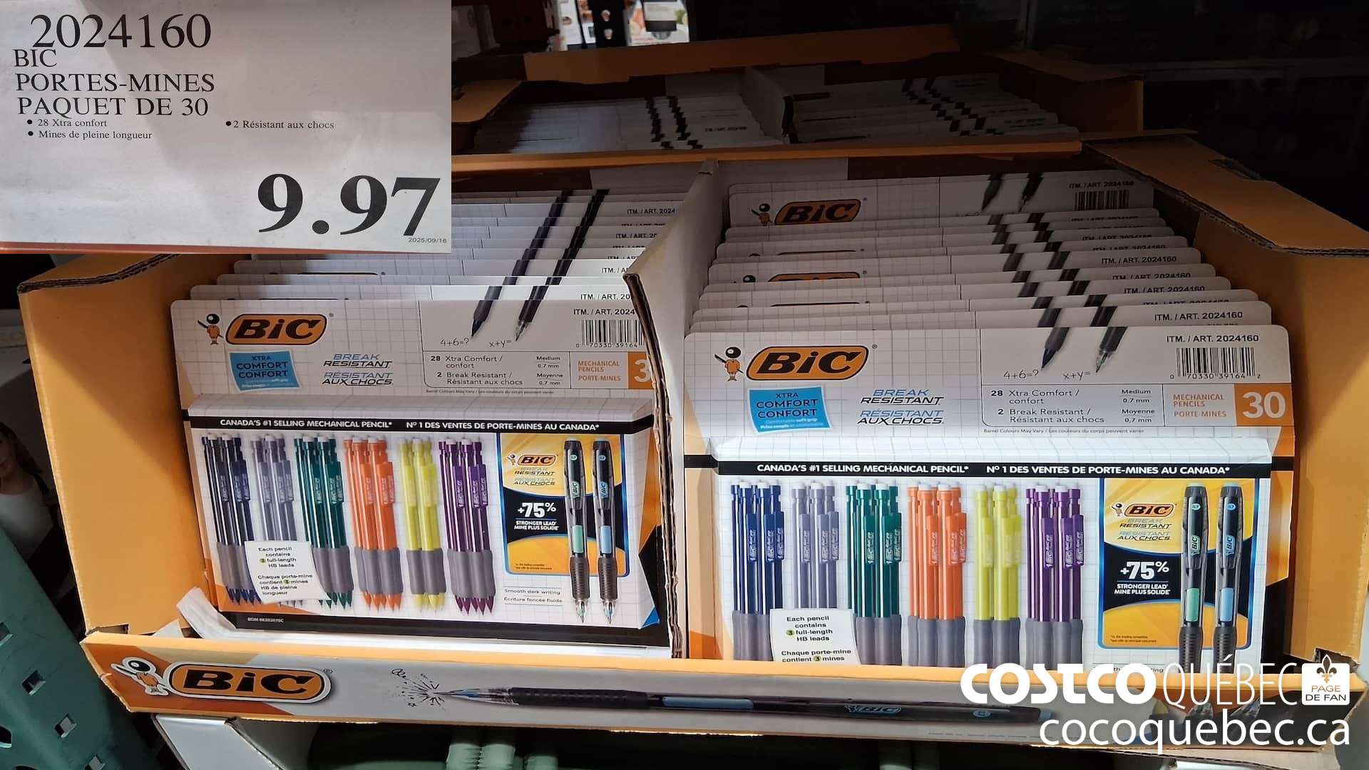 2024160 BIC PORTES-MINES PAQUET DE 30 $9.97