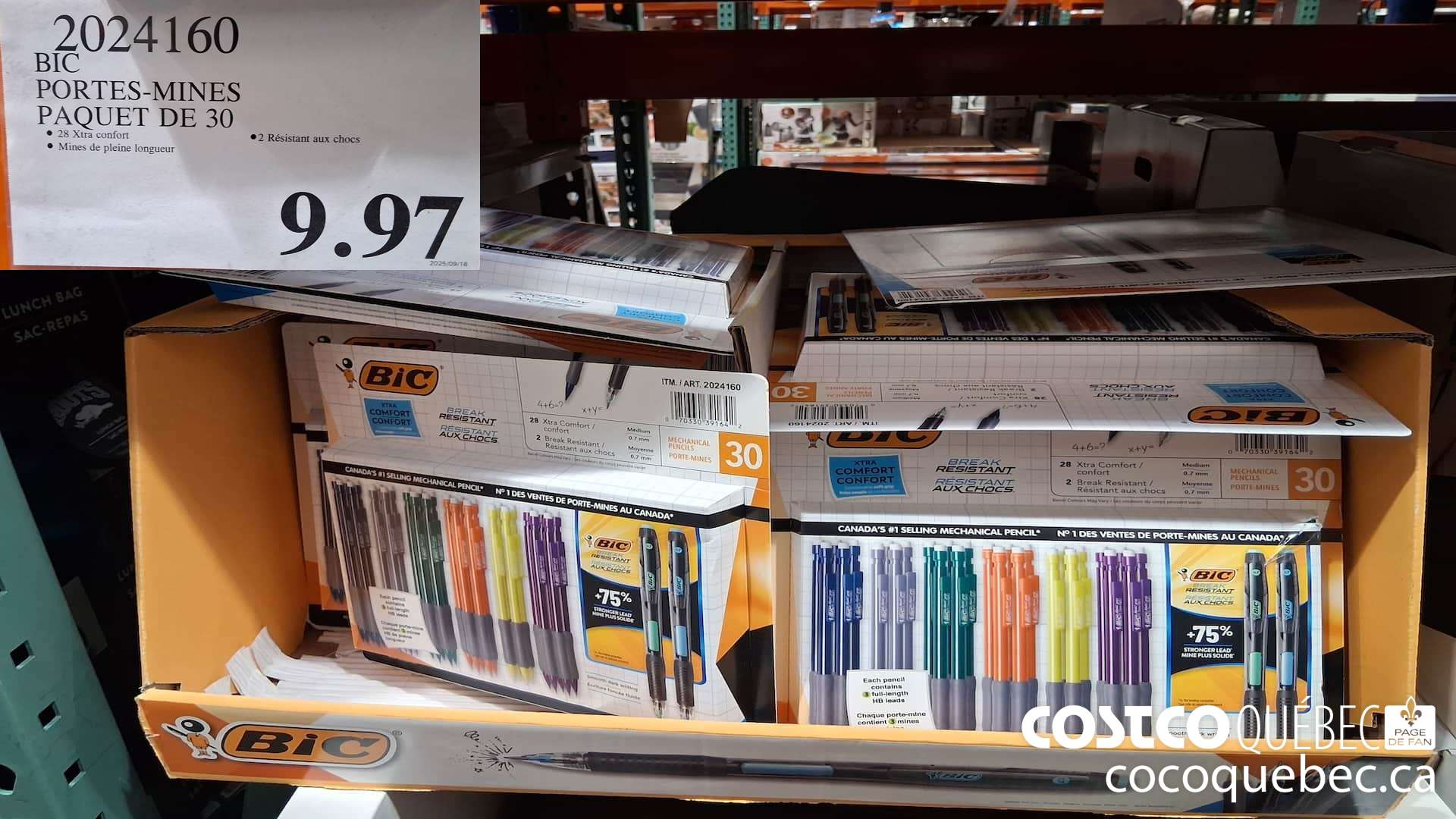 2024160 BIC PORTES-MINES PAQUET DE 30 $9.97