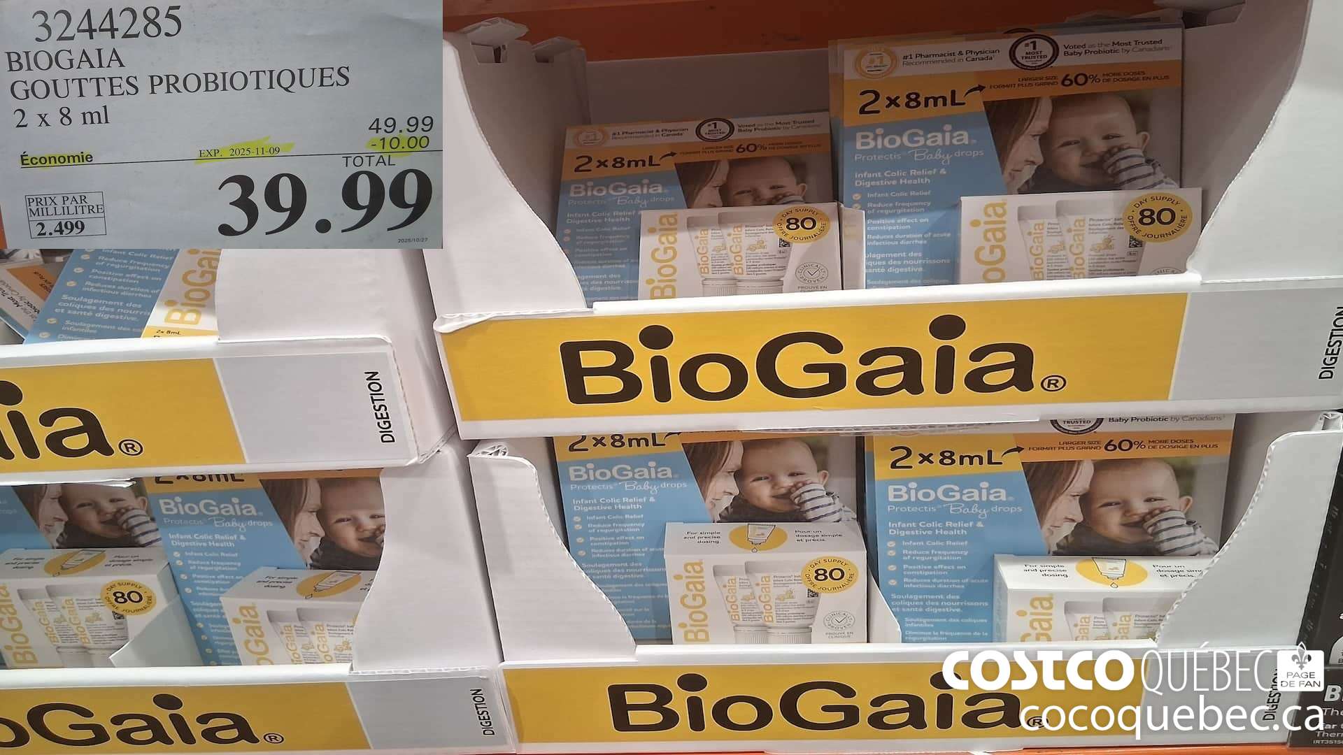 3244285 BIOGAIA GOUTTES PROBIOTIQUES 2 X 8ML ($10.00 INSTANT SAVINGS EXPIRES ON 2025-11-09) $39.99