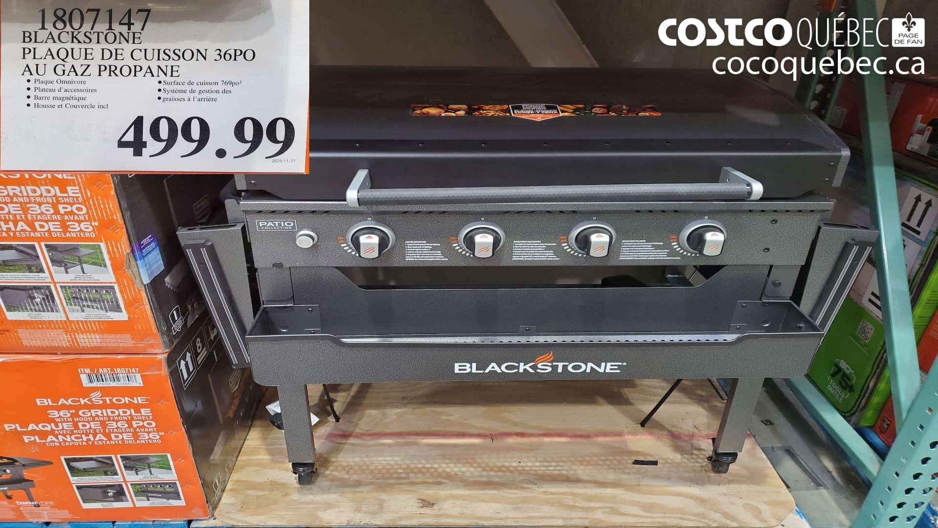 1807147 BLACKSTONE PLAQUE DE CUISSON 36PO AU GAZ PROPANE  $499.99