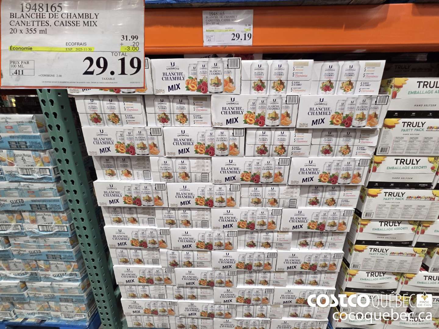 1948165 BLANCHE DE CHAMBLY CANETTES, CAISSE MIX 20 x 355 mL ($3.00 INSTANT SAVINGS EXPIRES ON 2025-11-30) $29.19