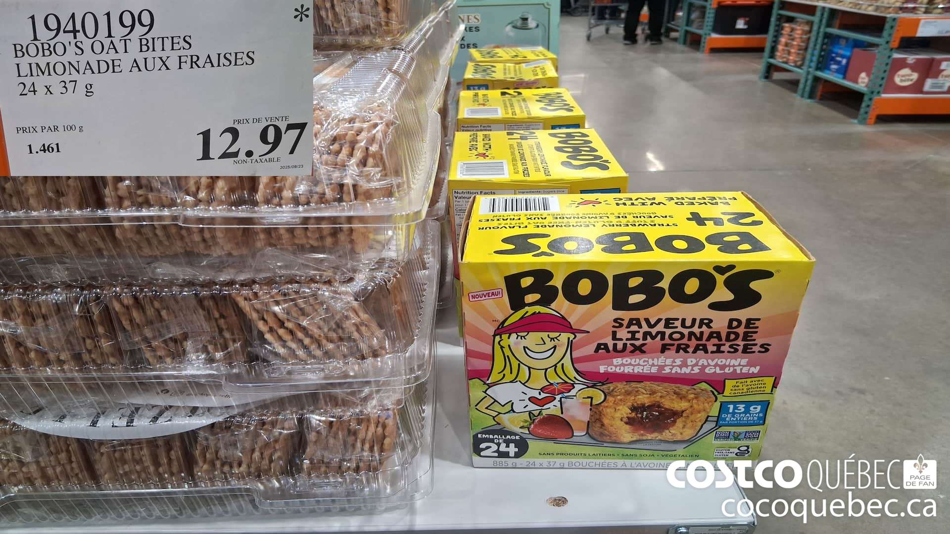 1940199 BOBO'S OAT BITES LIMONADA AUX FRAISE 24 X 37G $12.97