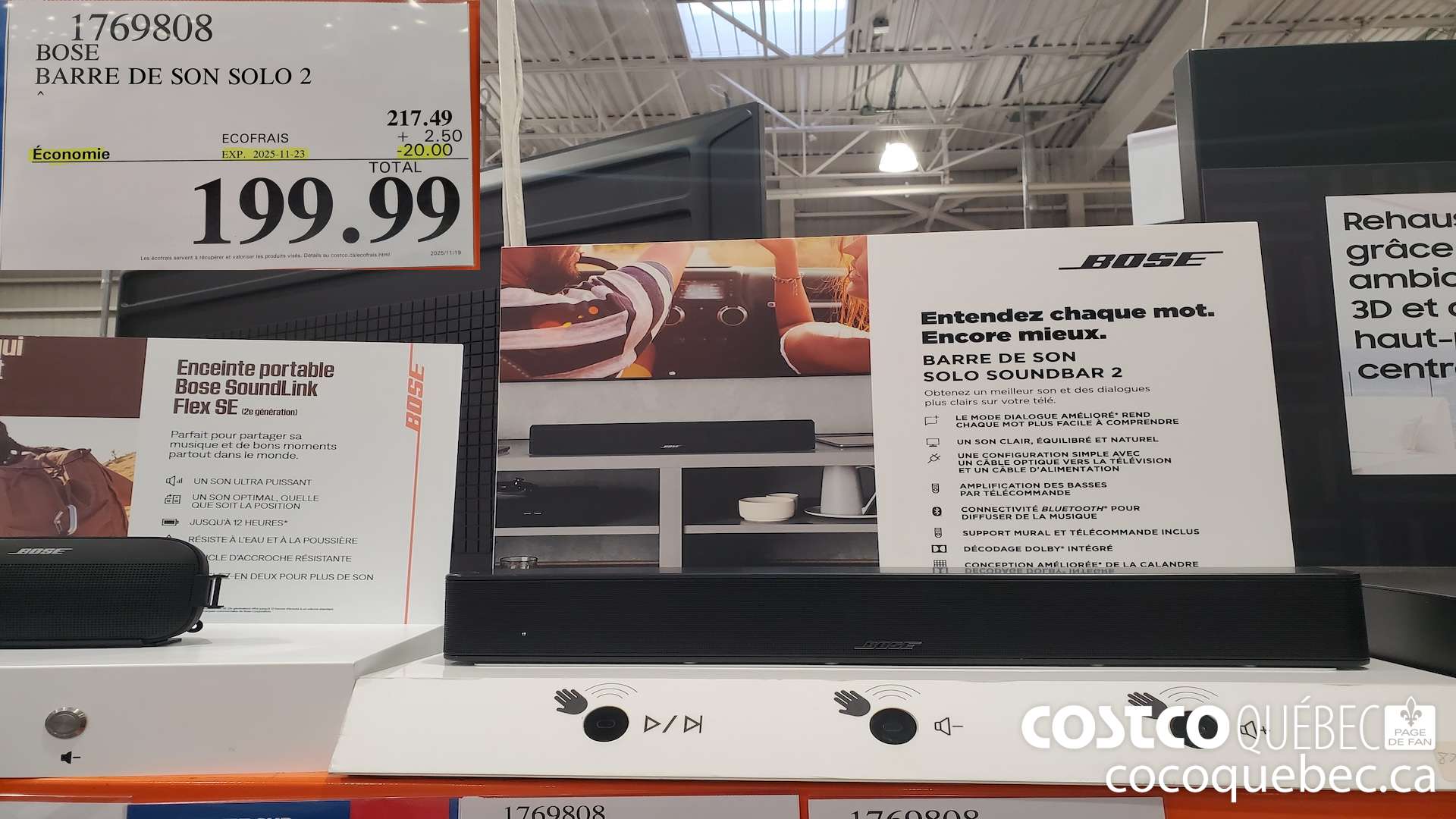 1769808 BOSE BARRE DE SON SOLO 2  ($20.00 INSTANT SAVINGS EXPIRES ON 2025-11-23) $199.99