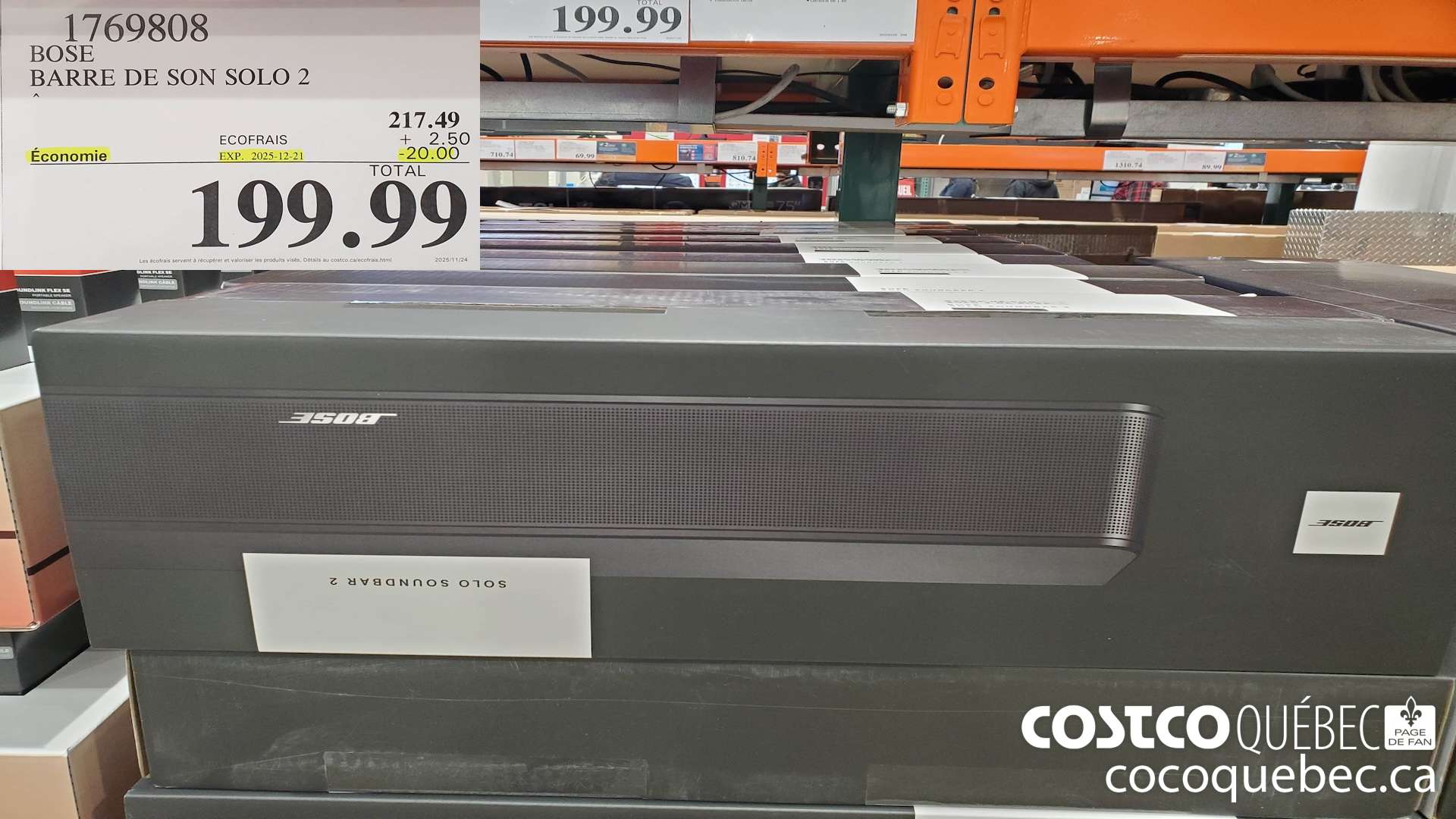 1769808 BOSE BARRE DE SON SOLO 2  ($20.00 INSTANT SAVINGS EXPIRES ON 2025-12-21) $199.99