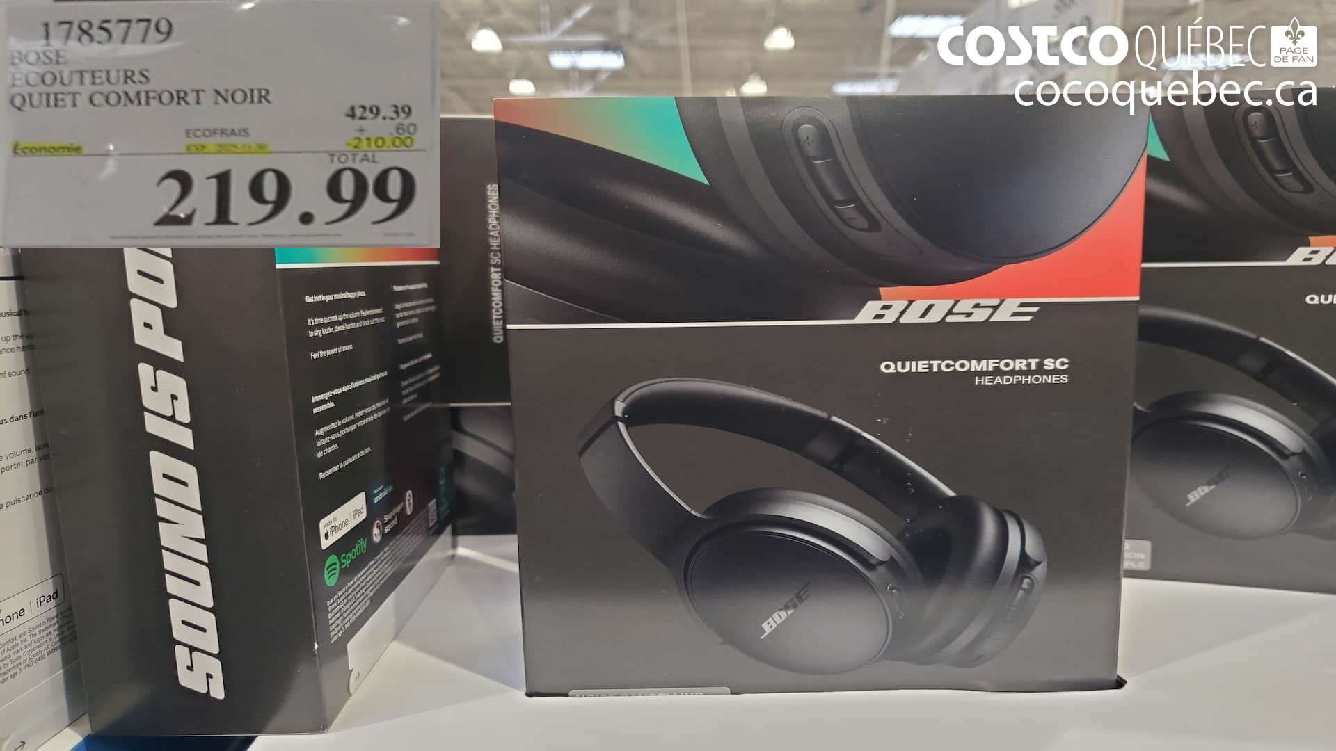 1785779 BOSE ECOUTEURS QUIET COMFORT ($210.00 INSTANT SAVINGS EXPIRES ON 2025-11-30) $219.99