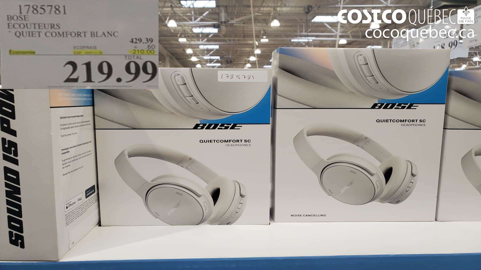 1785781 BOSE ECOUTEURS QUIET COMFORT BLANC ($210.00 INSTANT SAVINGS EXPIRES ON 2025-11-20) $219.99
