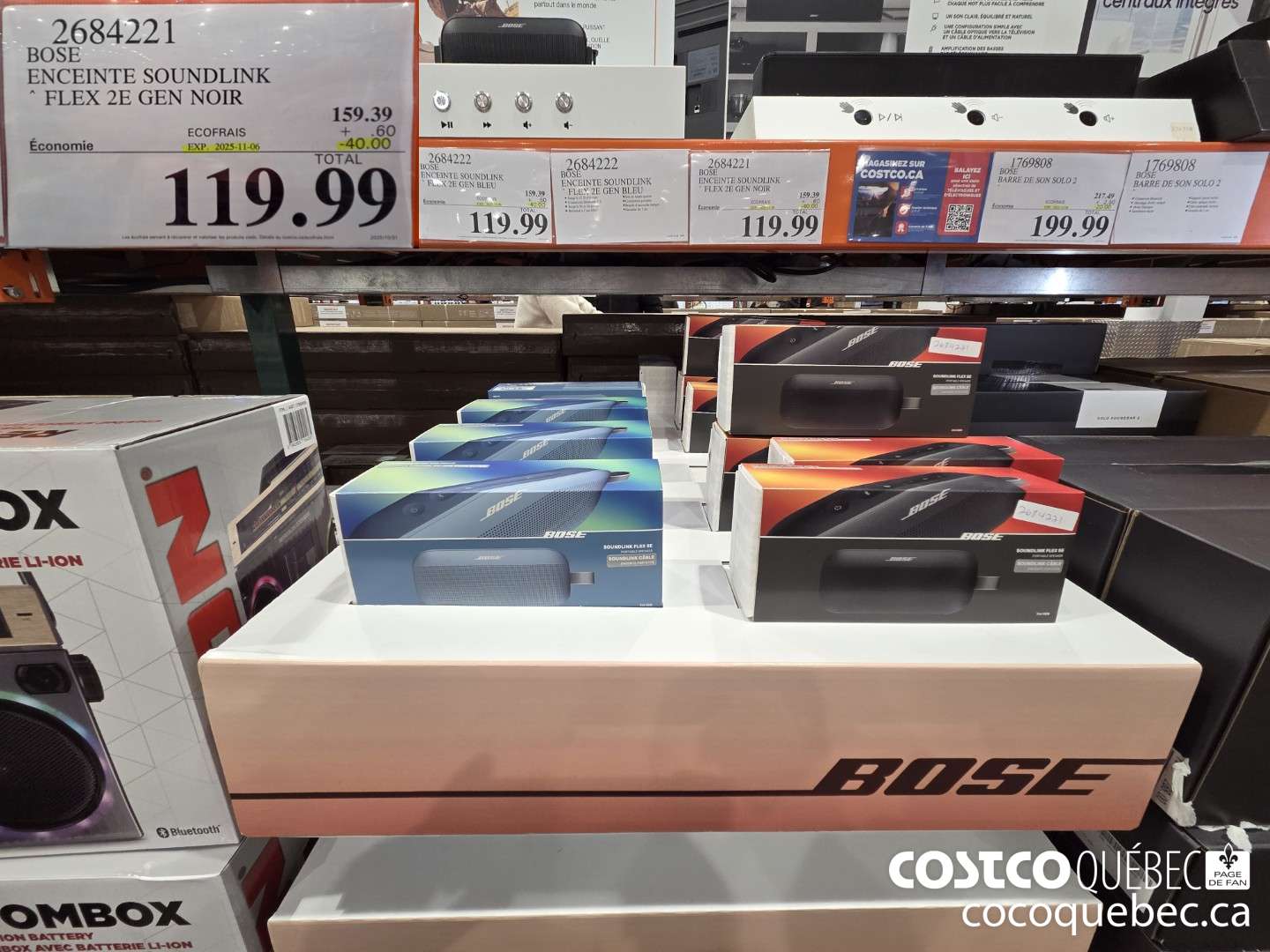 2684221 BOSE ENCEINTE SOUNDLINK FLEX 2E GEN NOIR ($40.00 INSTANT SAVINGS EXPIRES ON 2025-11-06) $119.99