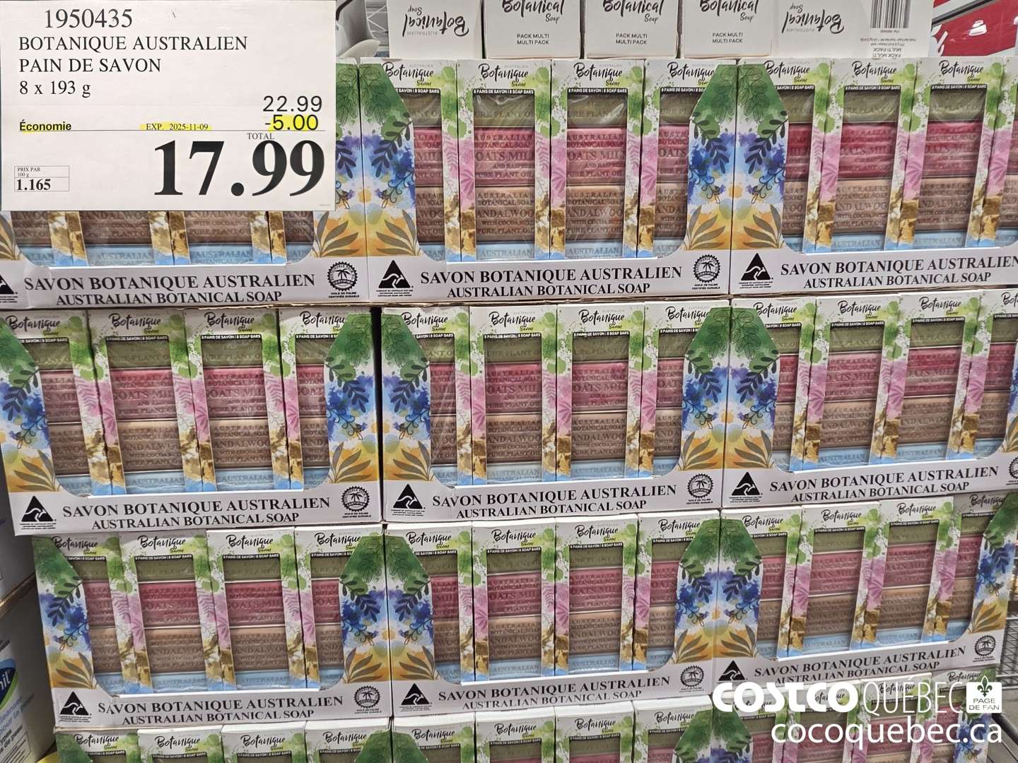 1950435 BOTANIQUE AUSTRALIEN PAIN DE SAVON 8 X 193G ($5.00 INSTANT SAVINGS EXPIRES ON 2025-11-09) $17.99