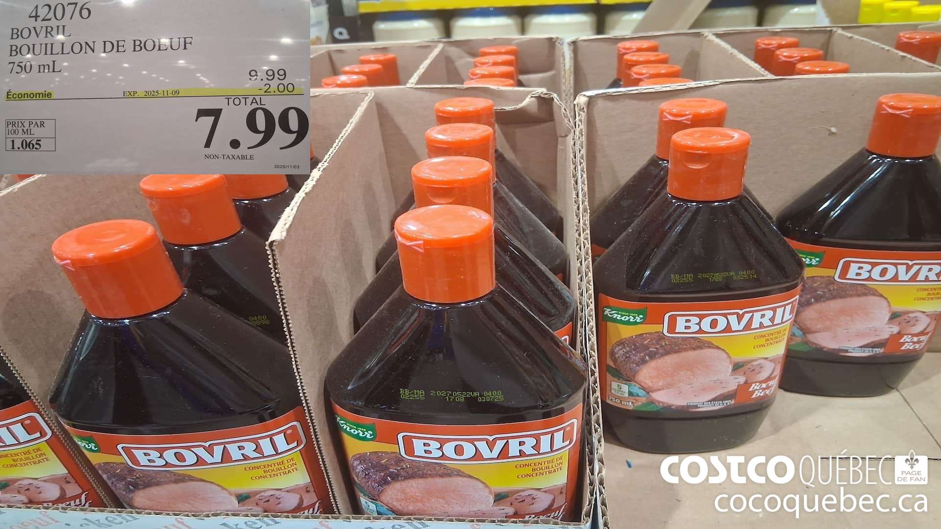 42076 BOVRIL BOUILLON DE BOEUF 750ML ($2.00 INSTANT SAVINGS EXPIRES ON 2025-11-09) $7.99