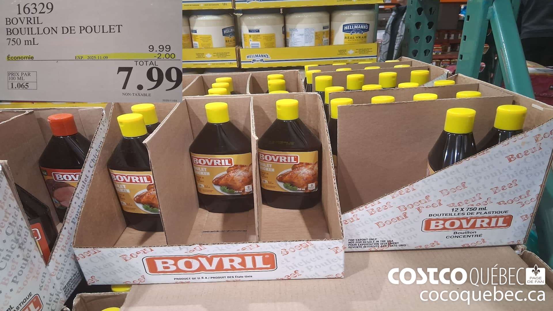 16329 BOVRIL BOUILLON DE POULET 750 ML ($2.00 INSTANT SAVINGS EXPIRES ON 2025-11-09) $7.99