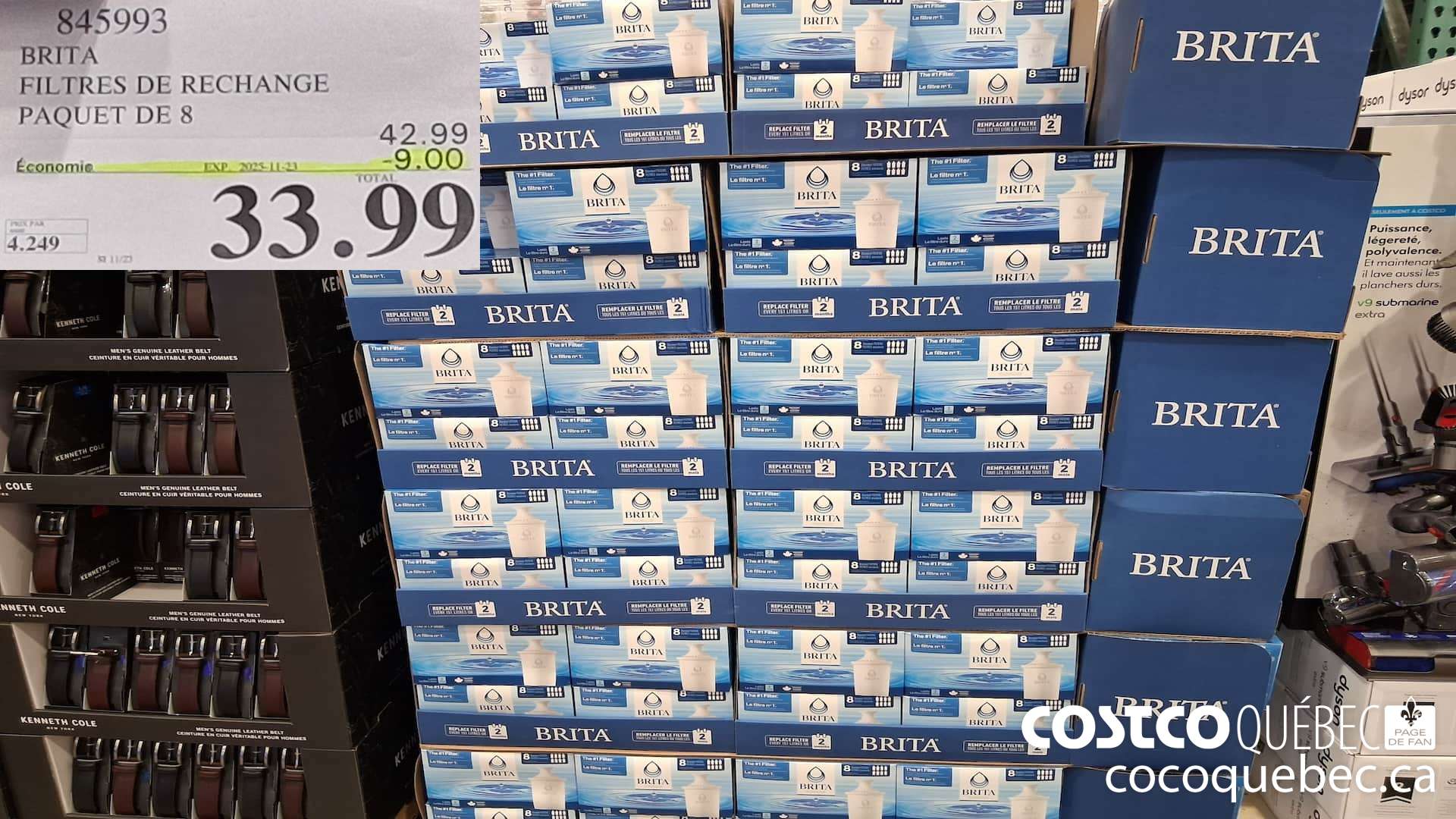 845993 BRITA FILETRES DE RECHANGE ENSEMBLE DE 8  ($9.00 INSTANT SAVINGS EXPIRES ON 2025-11-23) $33.99