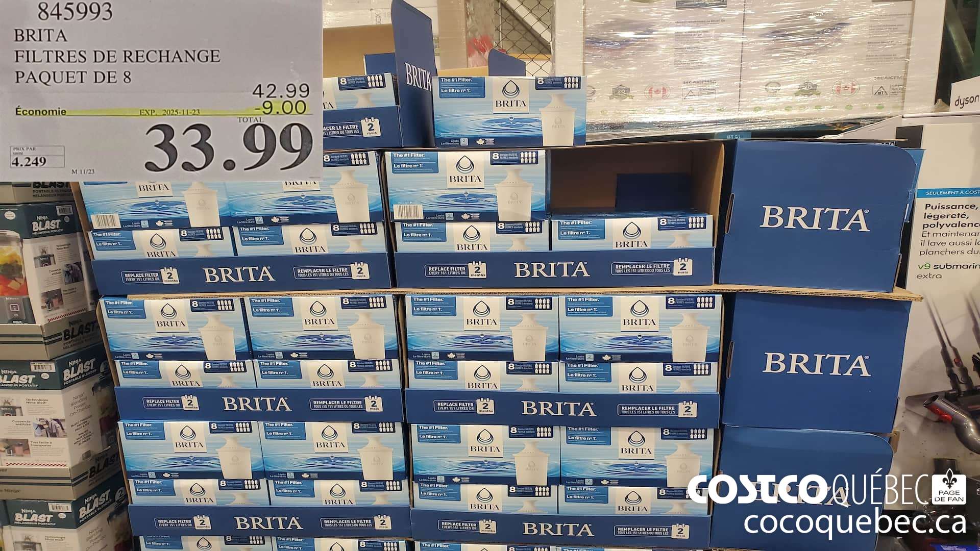 845993 BRITA FILETRES DE RECHANGE ENSEMBLE DE 8  ($9.00 INSTANT SAVINGS EXPIRES ON 2025-11-23) $33.99