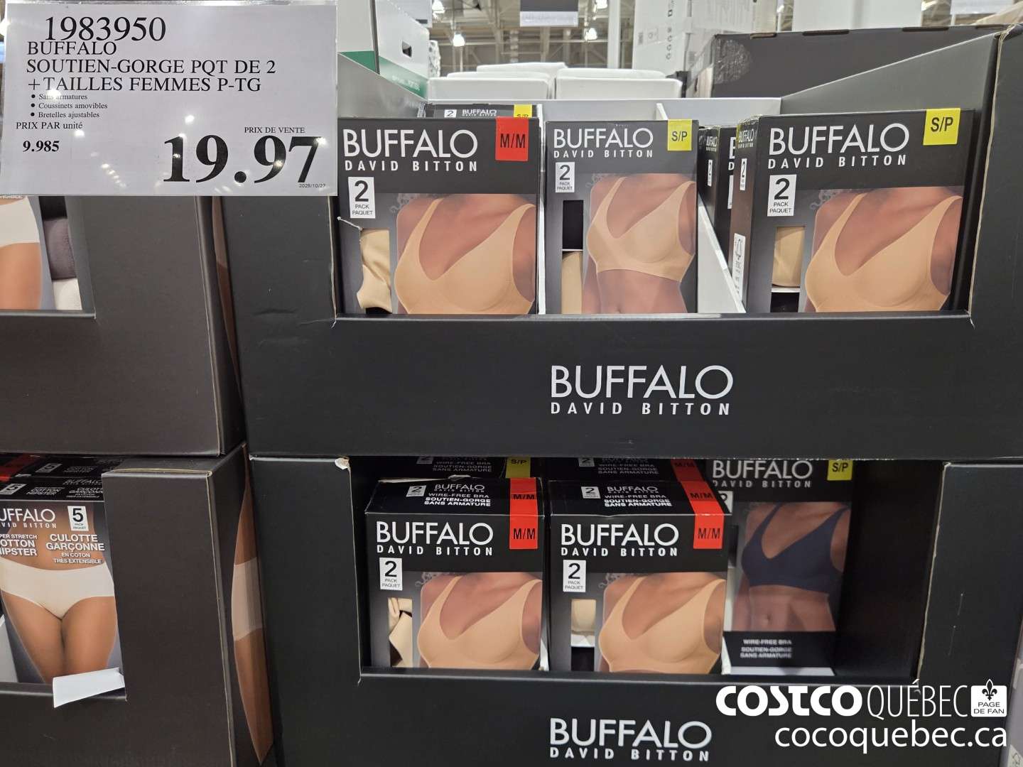 1983950 BUFFALO SOUTIEN-GORGE PQT DE 2 TAILLES FEMMES P-TG $19.97
