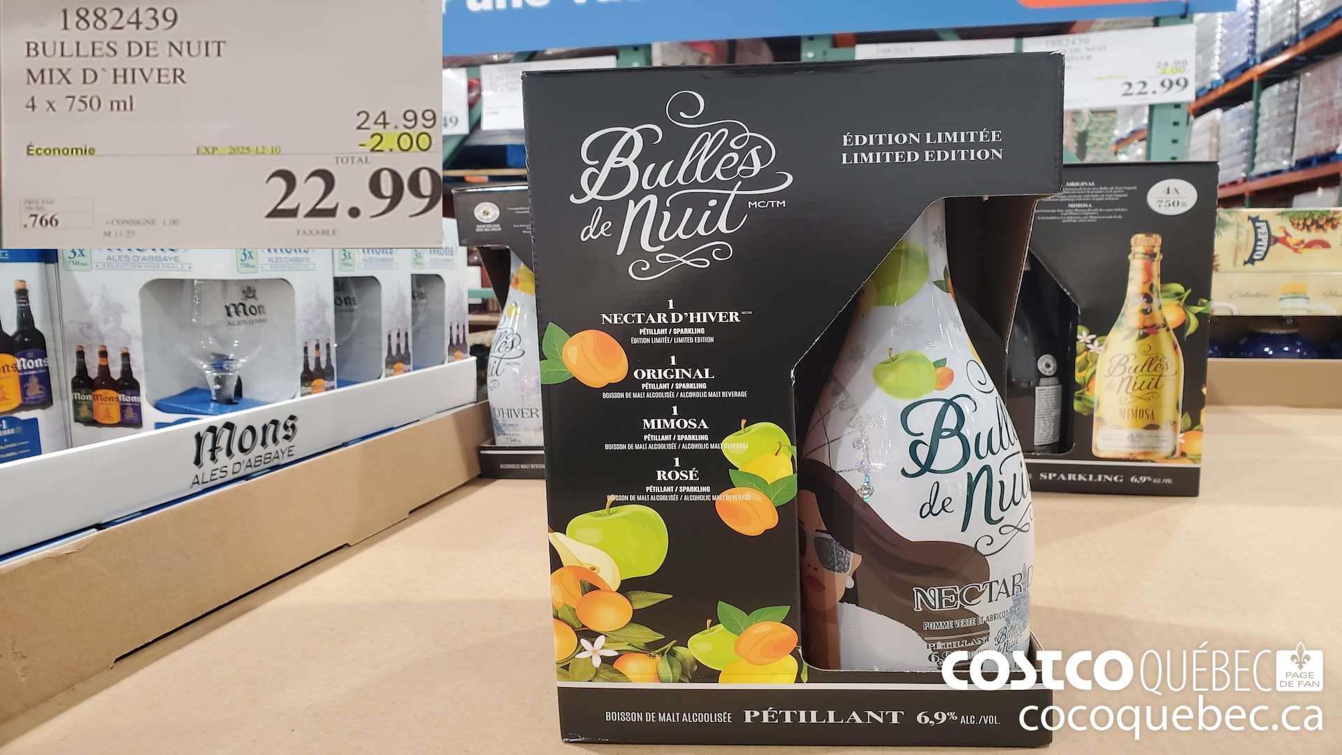 1882439 BULLES DE NUIT MIX D°HIVER 4x 750 mL  ($2.00 INSTANT SAVINGS EXPIRES ON 2025-12-10) $22.99