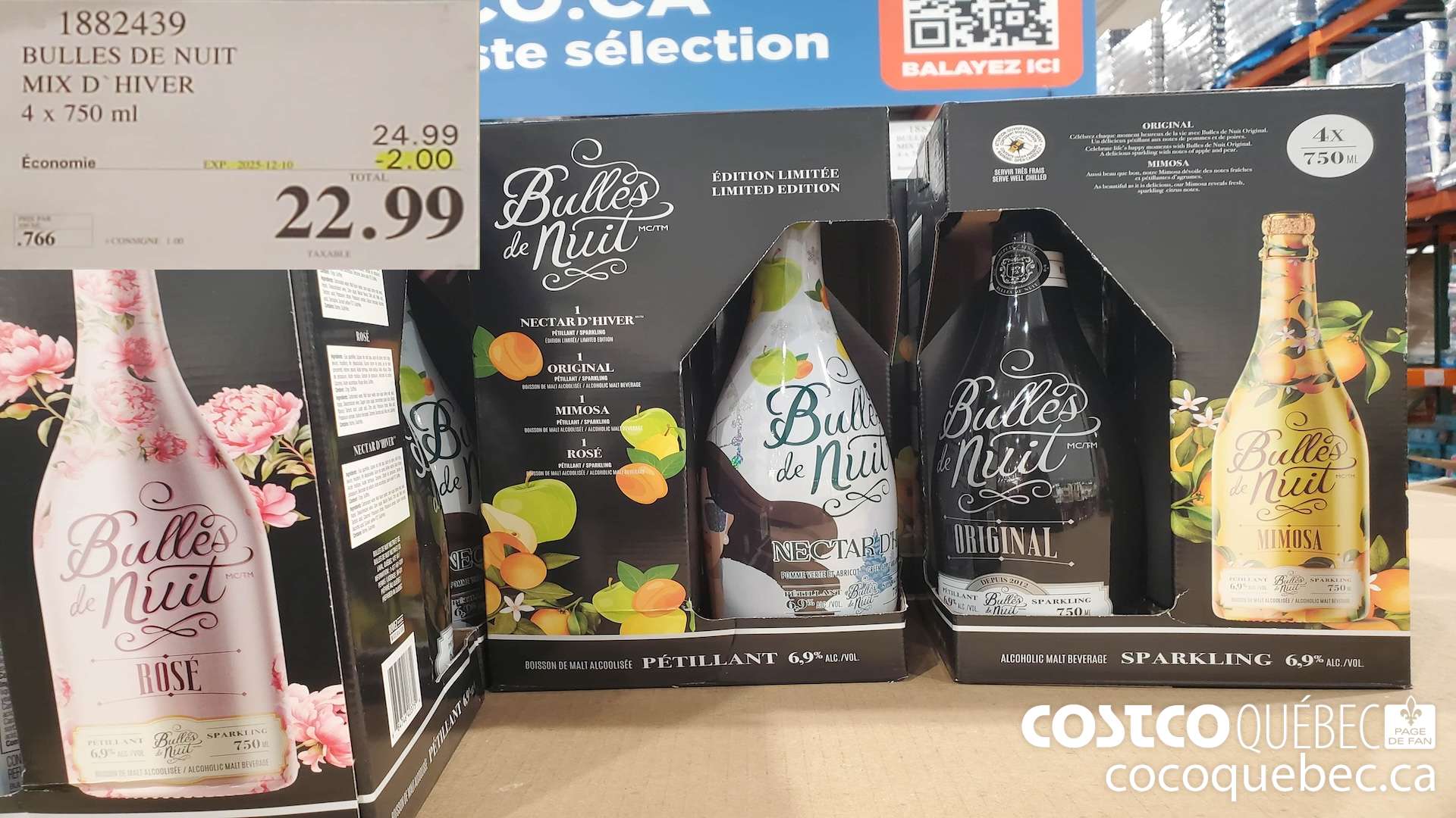 1882439 BULLES DE NUIT MIX D°HIVER 4x 750 mL  ($2.00 INSTANT SAVINGS EXPIRES ON 2025-12-10) $22.99