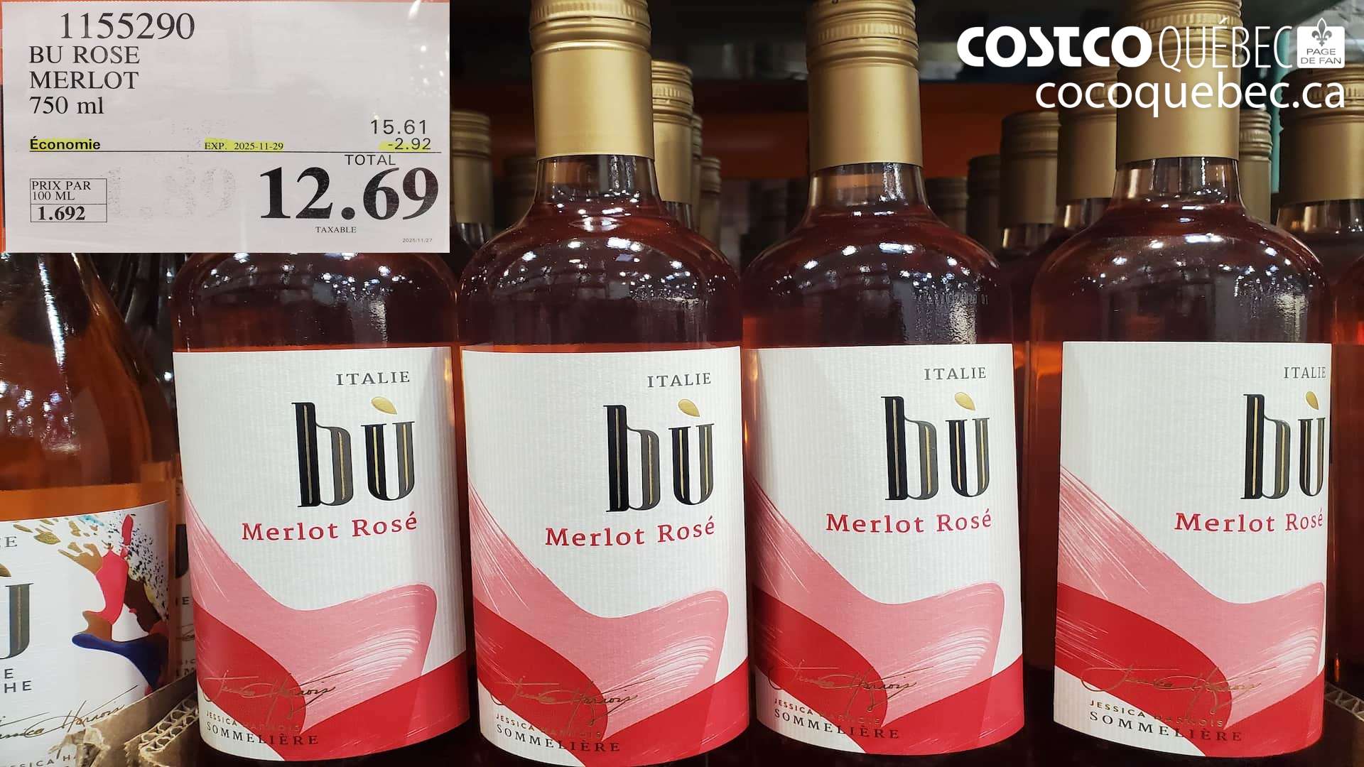 1155290 BU ROSE MERLOT  ($2.92 INSTANT SAVINGS EXPIRES ON 2025-11-29) $12.69