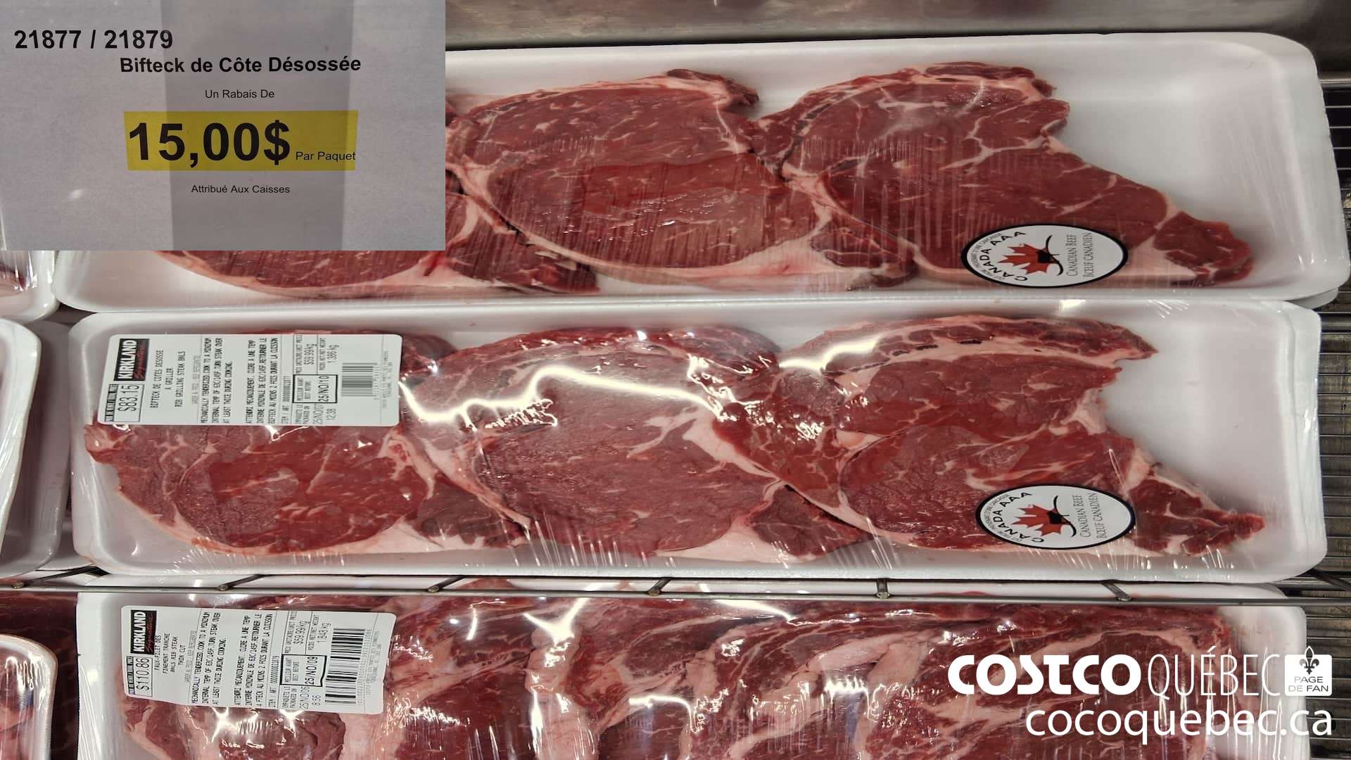 21877 Bifteck de Cote Désosseée  ($15.00 INSTANT SAVINGS)