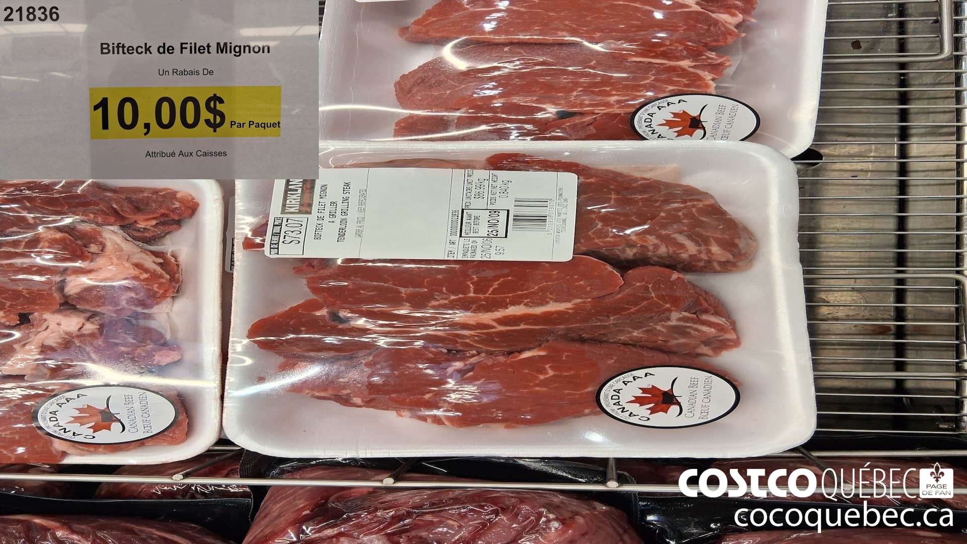21836 Bifteck de Filet Mignon  ($10.00 INSTANT SAVINGS)