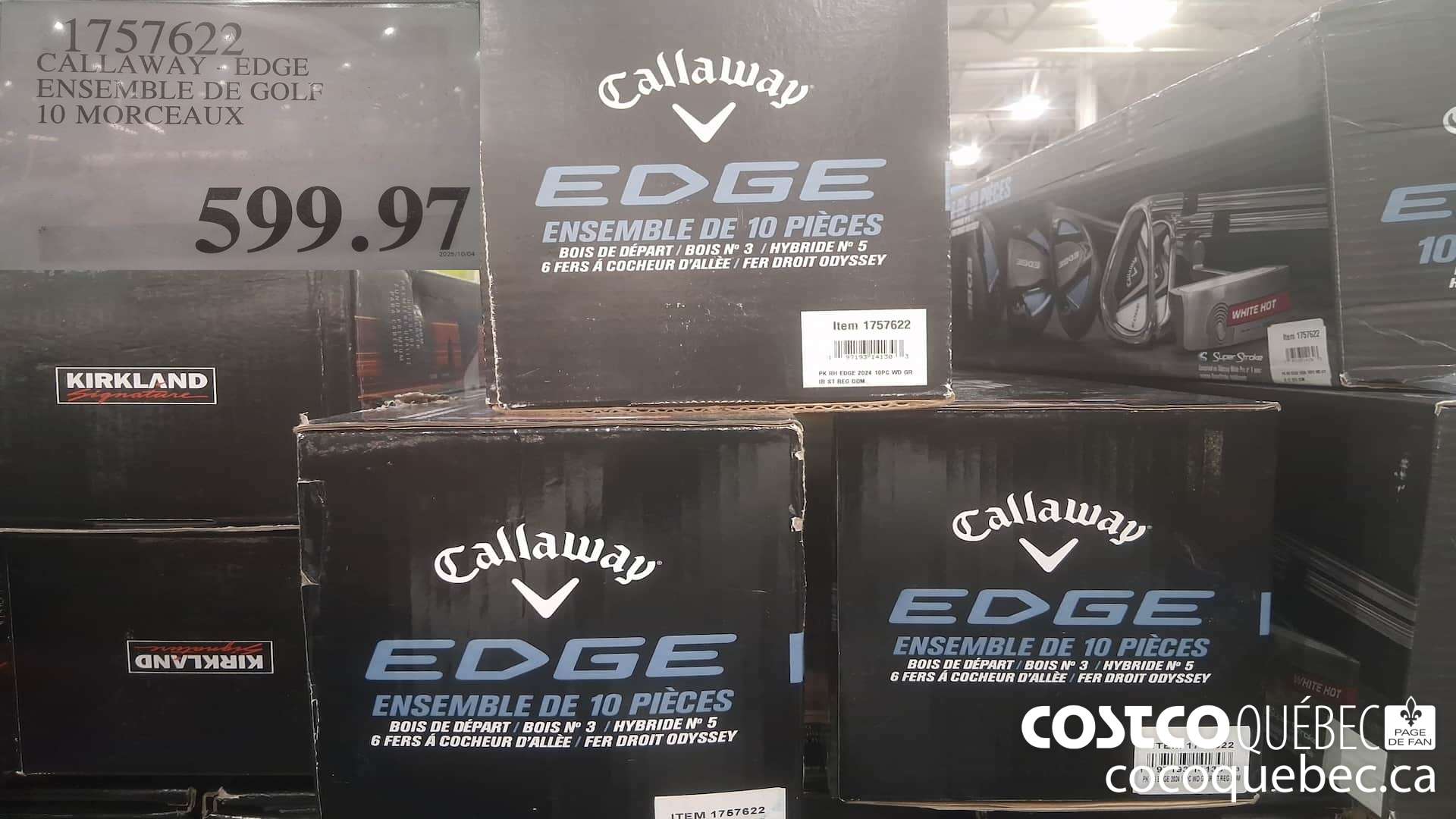 1757622 CALLAWAY EDGE ENSEMBLE DE GOLF 10 MORCEAUX $599.97