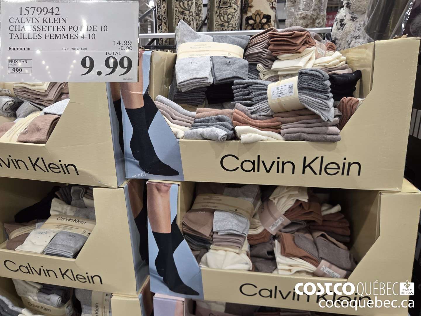1579942 CALVIN KLEIN CHAUSSETTE PQT DE 10 TAILLES 4-10  ($5.00 INSTANT SAVINGS EXPIRES ON 2025-11-09) $9.99
