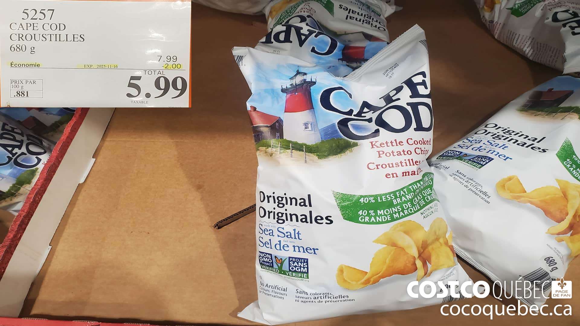 5257 CAPE COD CROUSTILLES 680G ($2.00 INSTANT SAVINGS EXPIRES ON 2025-11-16) $5.99