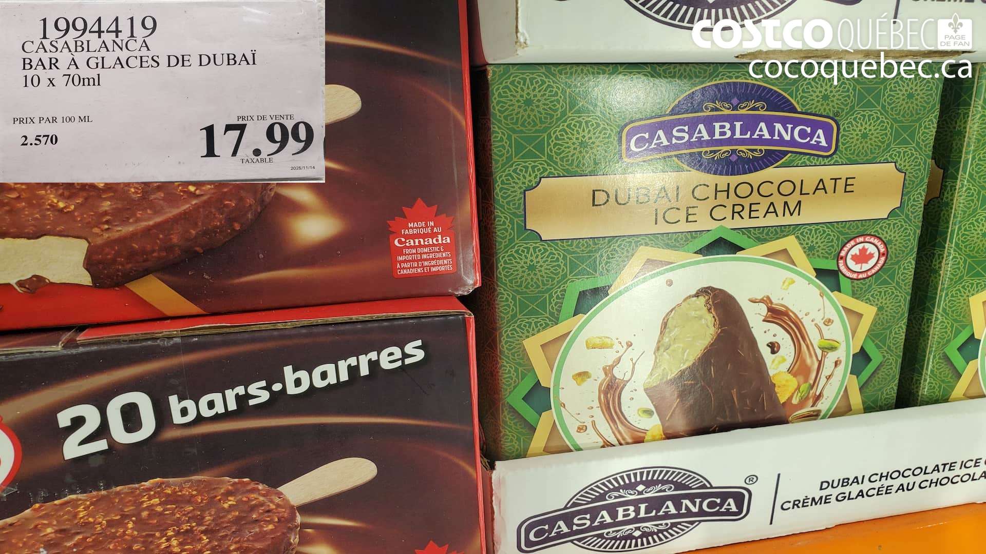 1994419 CASABLANCA BAR A GLACES DE DUBAI | 10 x 70ml $17.99