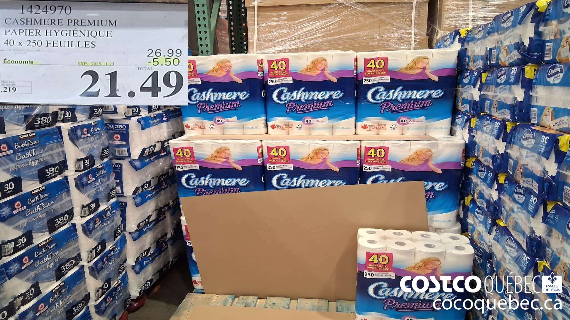 1424970 CASHMERE PREMIUM PAPIER HYGIENIQUE 40 x 250 FEUILLES  ($5.50 INSTANT SAVINGS EXPIRES ON 2025-11-23) $21.49