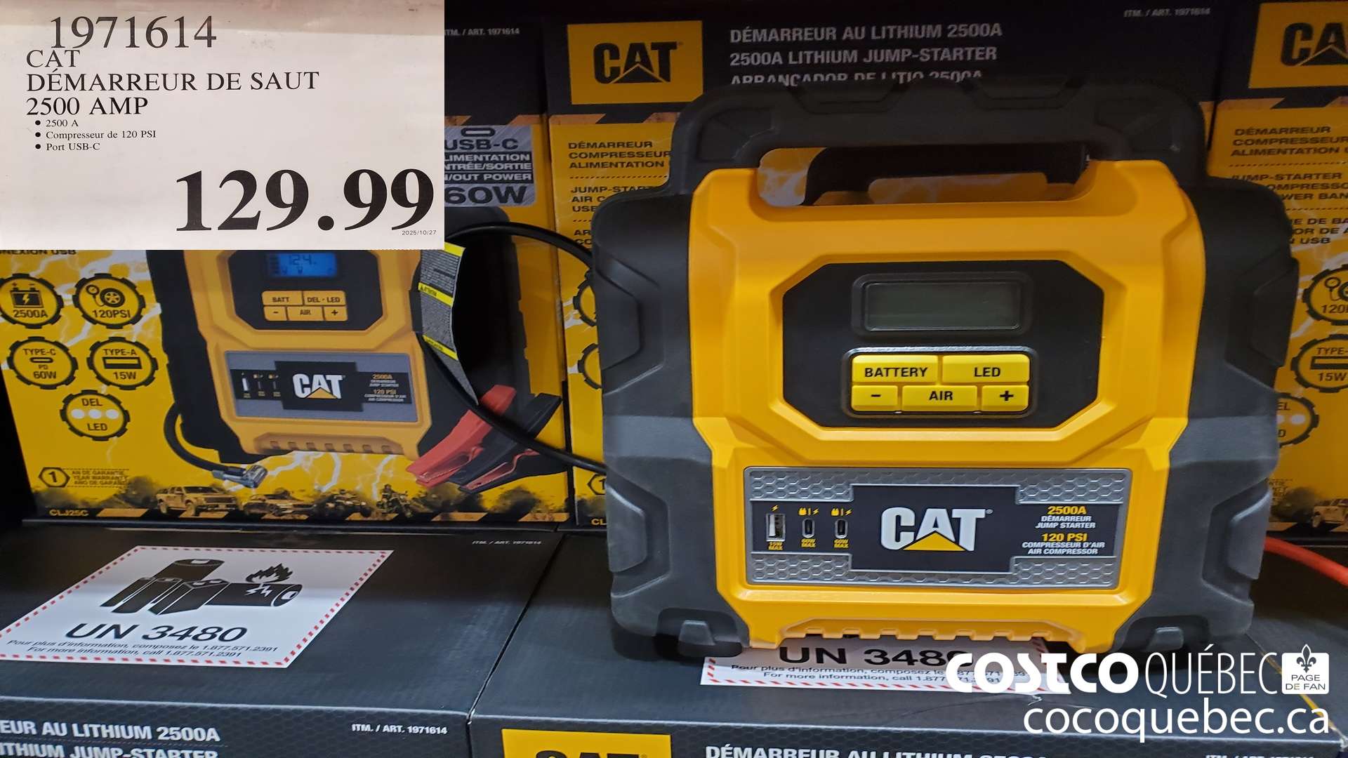 1971614 CAT DEMARREUR DE SAUT 2500 AMP $129.99