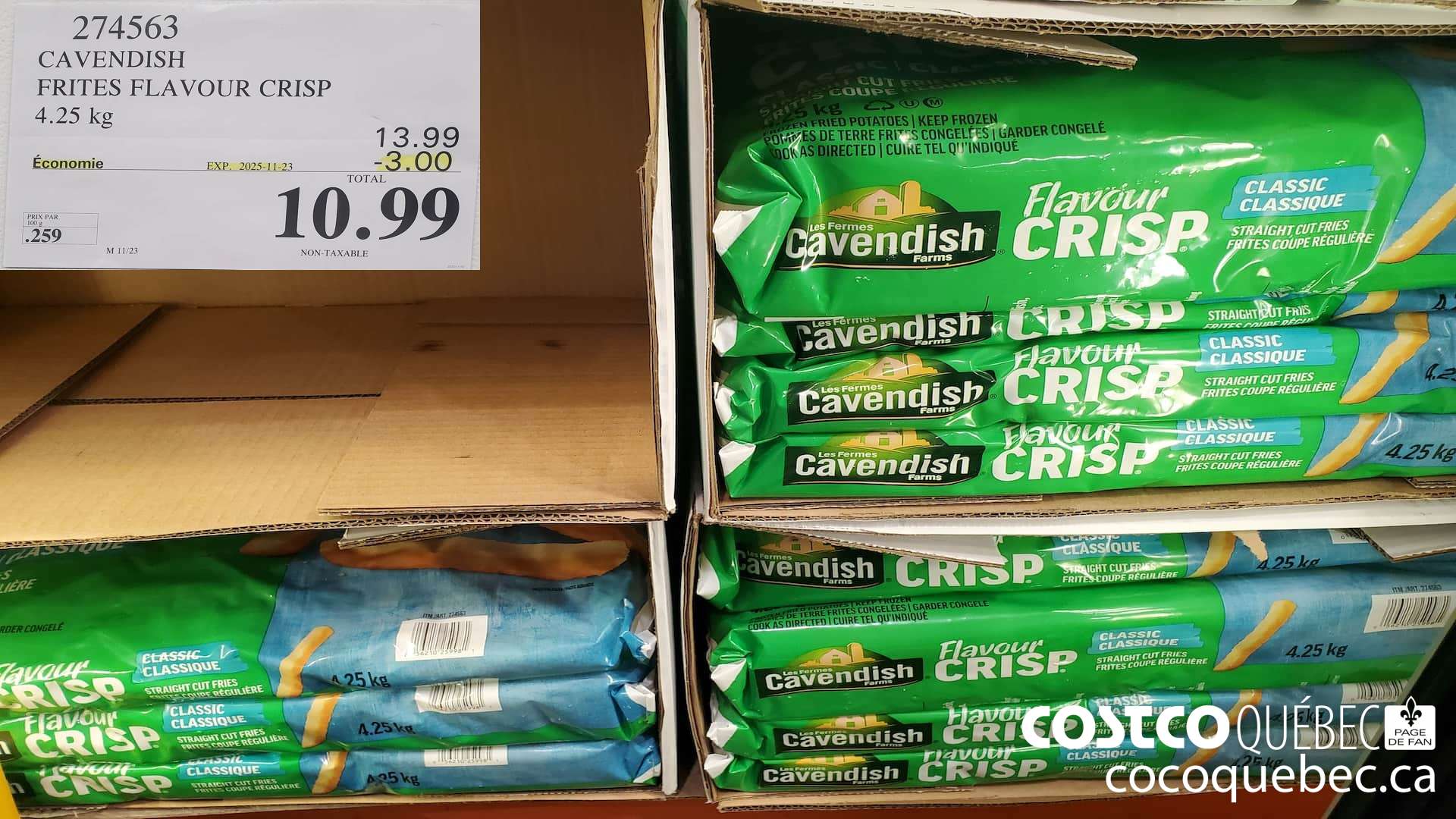 274563 CAVENDISH FRITES FLAVOUR CRISP 4.25 kG ($3.00 INSTANT SAVINGS EXPIRES ON 2025-11-23) $10.99