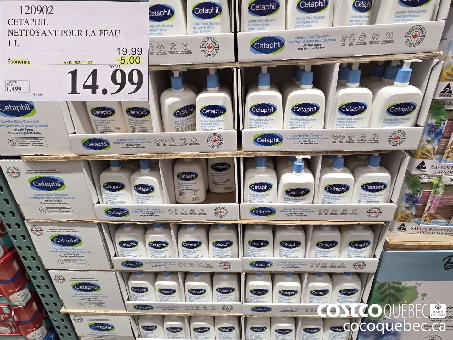 120902 CETAPHIL NETTOYANT POUR LA PEAU 1L ($5.00 INSTANT SAVINGS EXPIRES ON 2025-11-23) $14.99