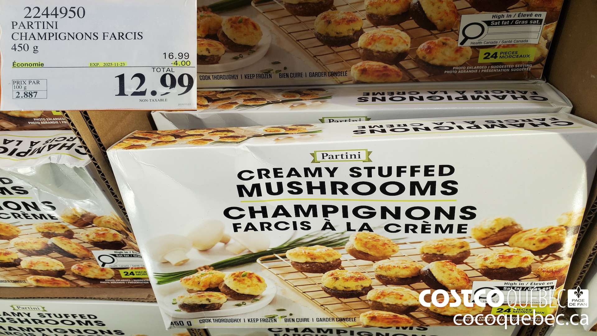 2244950 CHAMPIGNON S FARCIS 450 g  ($4.00 INSTANT SAVINGS EXPIRES ON 2025-11-23) $16.99
