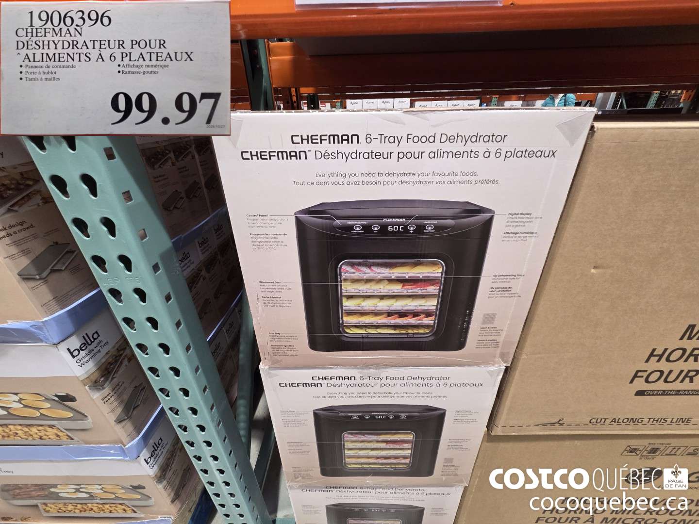 1906396 CHEFMAN DESHYDRATEUR POUR ALIMENTS A 6 PLATEAUX  $99.97