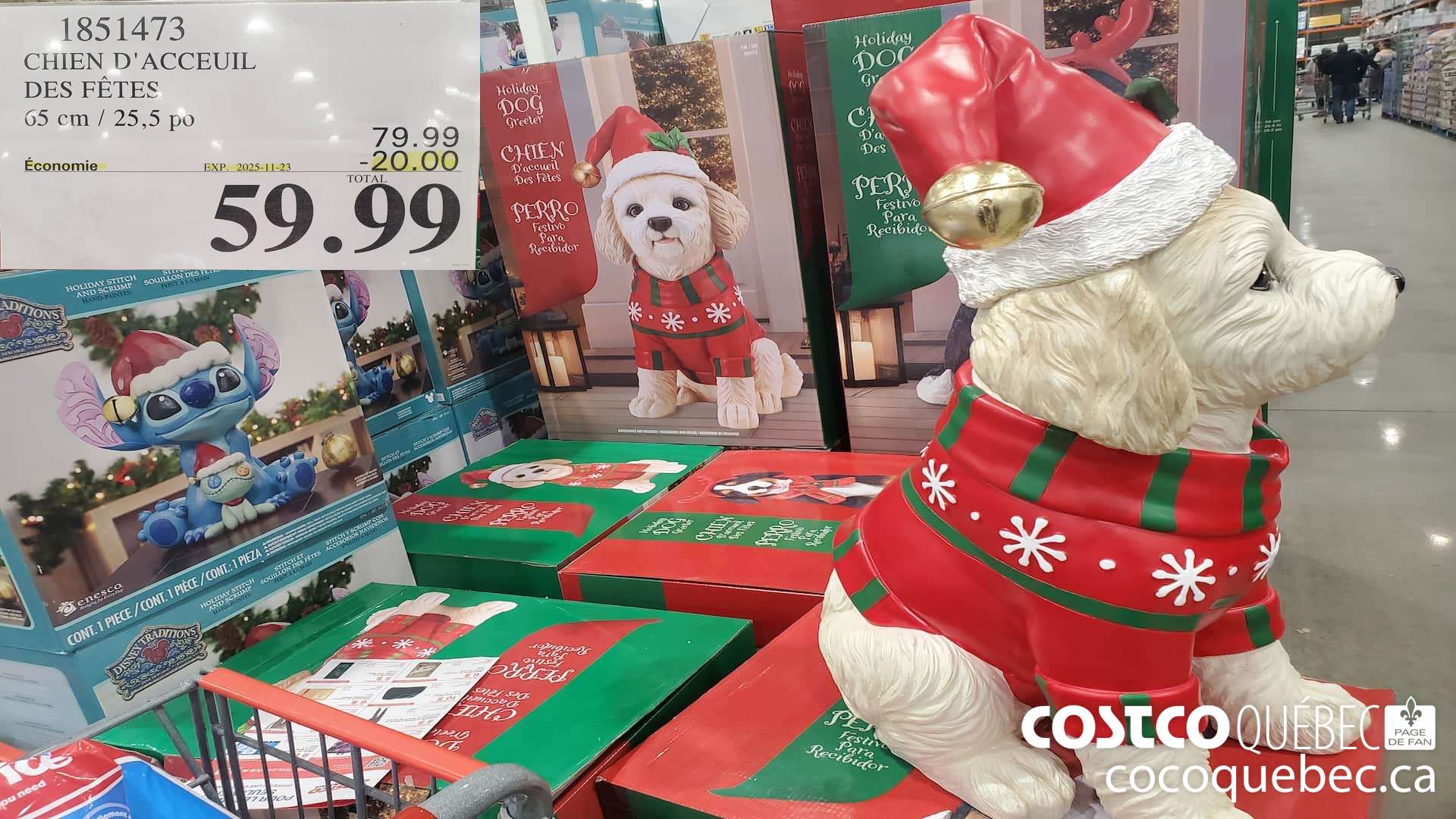 1851473 CHIEN D 'ACCEUIL DES FETES 65CM/25,5PO ($20.00 INSTANT SAVINGS EXPIRES ON 2025-11-23) $59.99