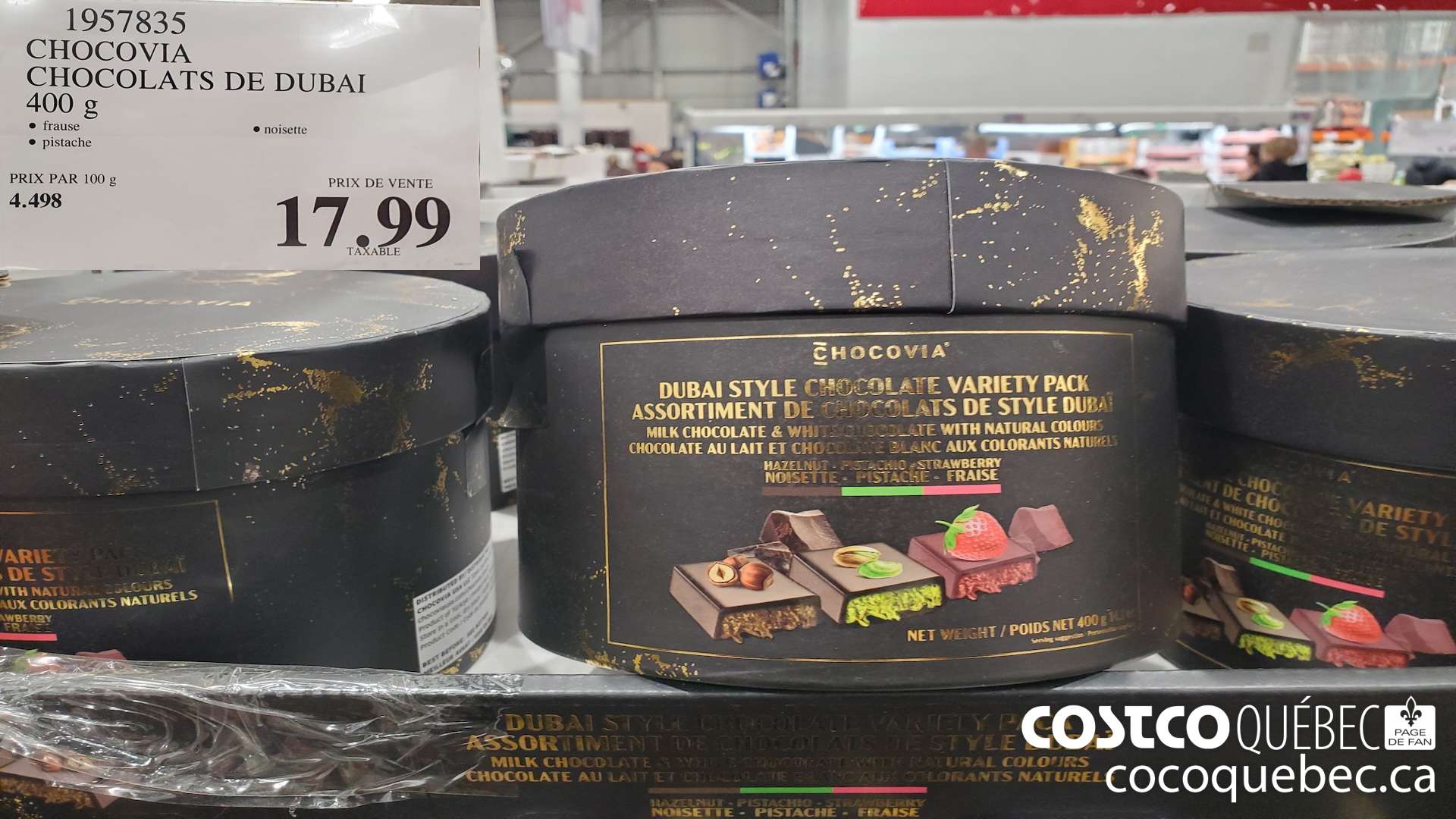 1957835 CHOCOVIA CHOCOLATS DE DUBAI 400 g $17.99