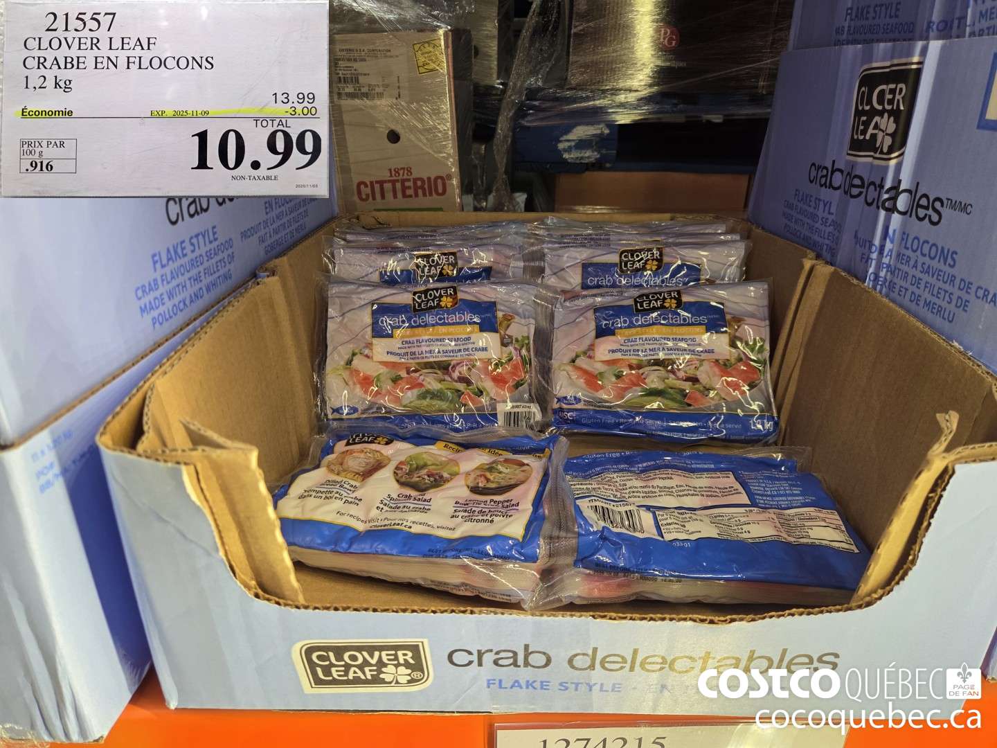 21557 CLOVER LEAF CRABE EN FLOCONS 1,2KG ($3.00 INSTANT SAVINGS EXPIRES ON 2025-11-09) $10.99
