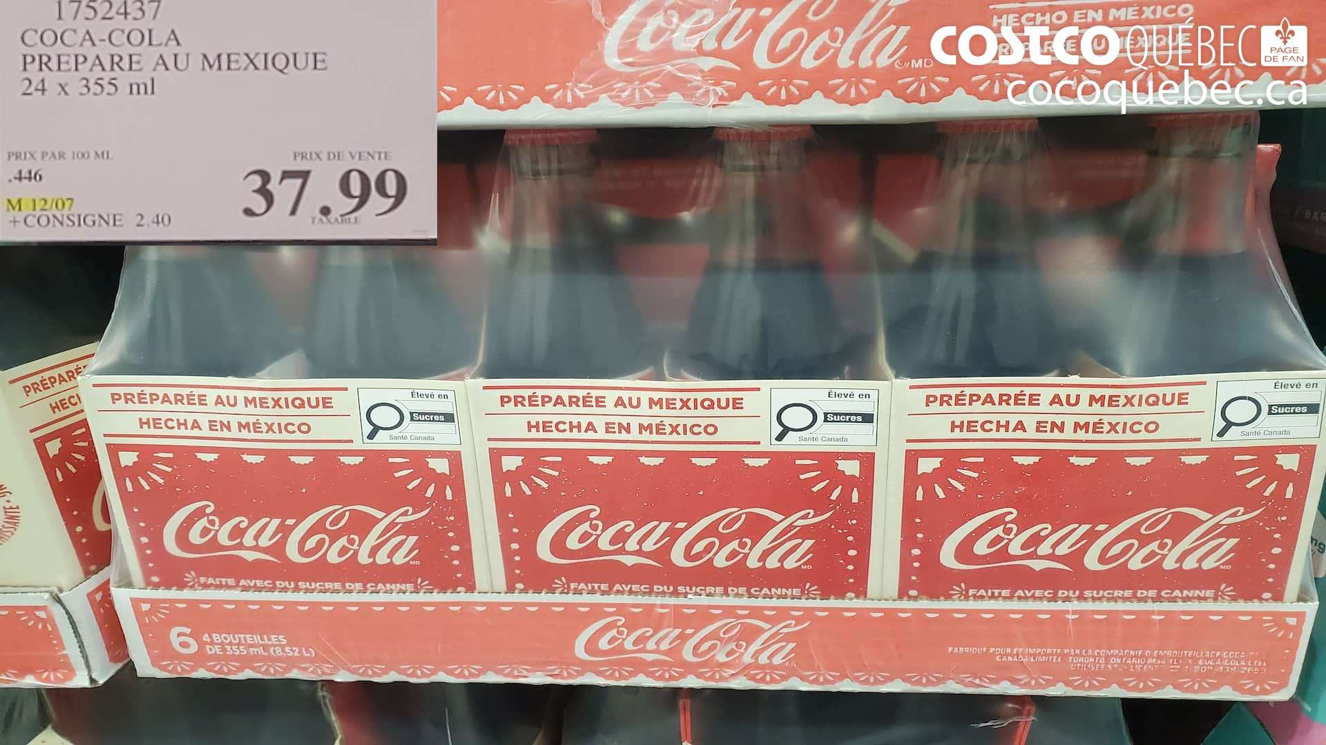 1752437 COCA-COLA PREPARE AU MEXIQUE 24 x 355 ml $37.99
