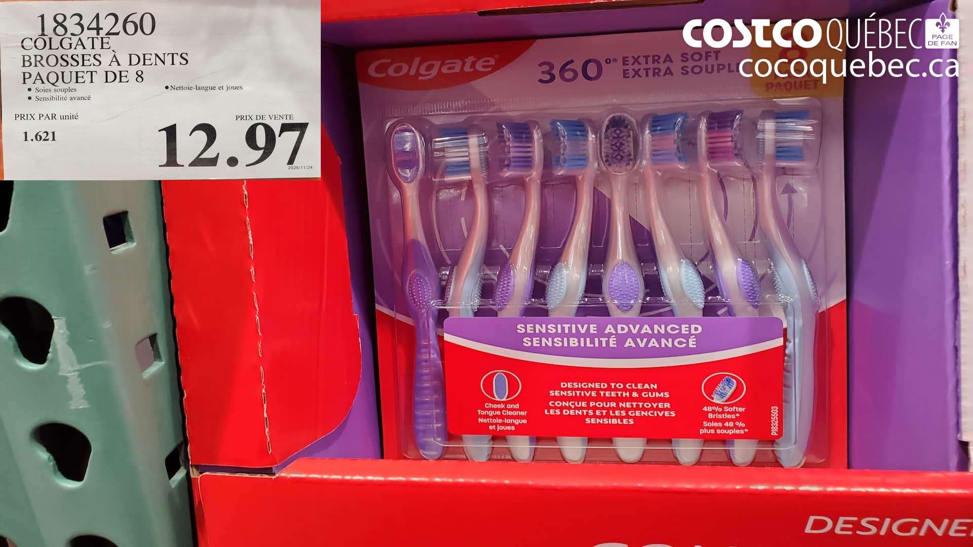 1834260 COLGATE 360 ADVANCED BROSSES A DENTS PAQUET DE 8  $12.97