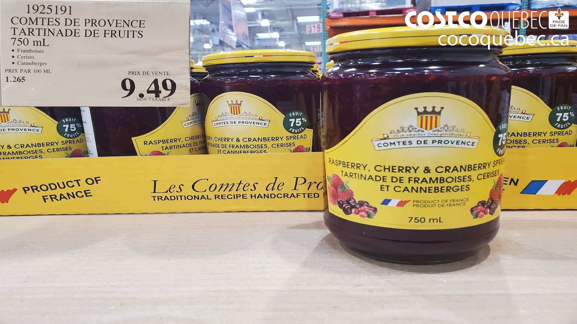 1925191 COMTES DE PROVENCE TARTINADE DE FRUITS 750 mL $9.49