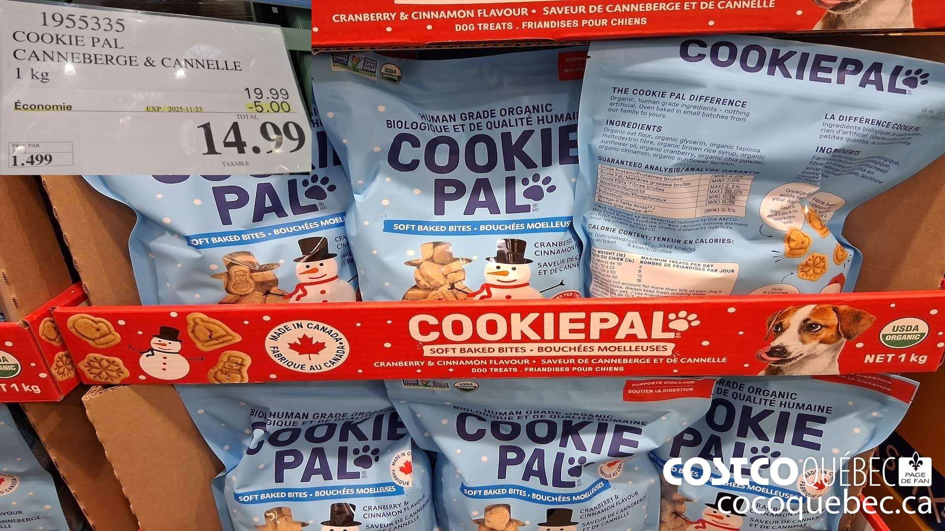 1955335 COOKIE PAL CANNEBERGE & CANNELLE 1KG ($5.00 INSTANT SAVINGS EXPIRES ON 2025-11-23) $14.99