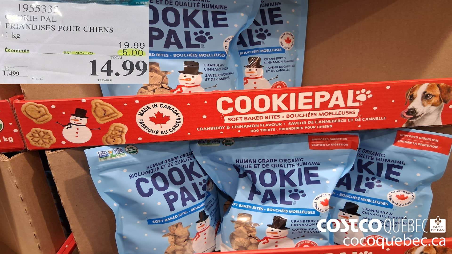 1955335 COOKIE PAL CANNEBERGE & CANNELLE 1KG ($5.00 INSTANT SAVINGS EXPIRES ON 2025-11-23) $14.99