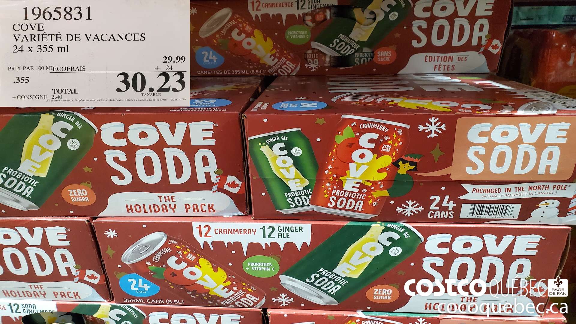 1965831 COVE VARIETE DE VACANCES 24 X 355ML $30.23