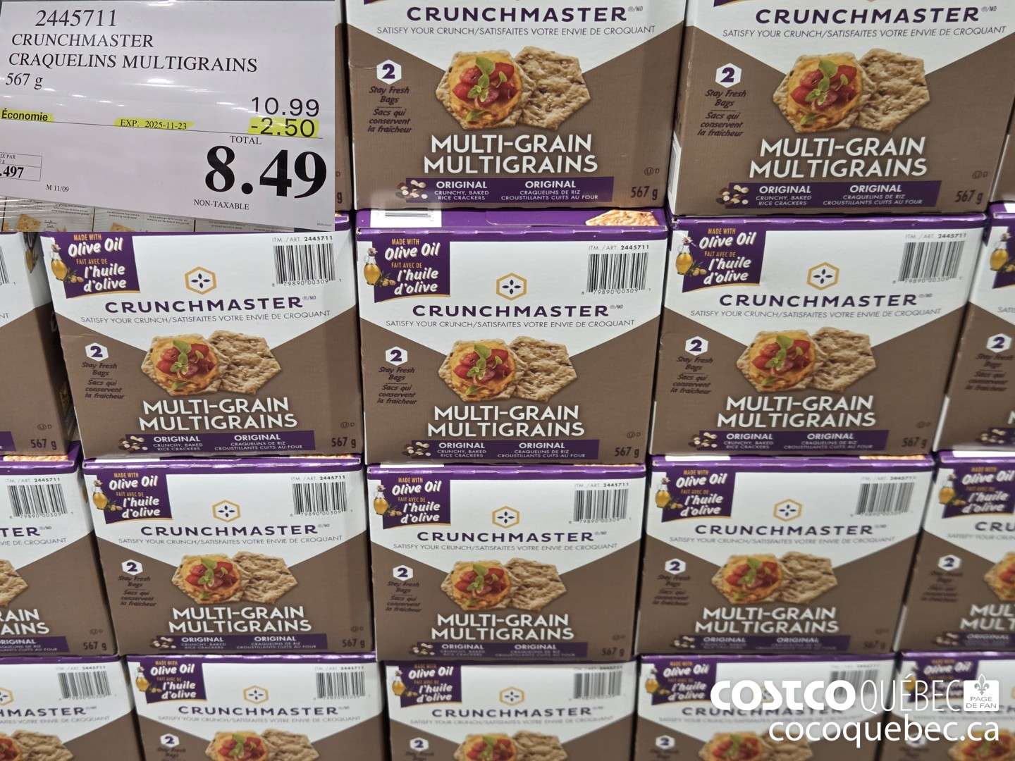 2445711 CRUNCHMASTER CRAQUELINS MULTIGRAINS 567G ($2.50 INSTANT SAVINGS EXPIRES ON 2025-11-23) $8.49