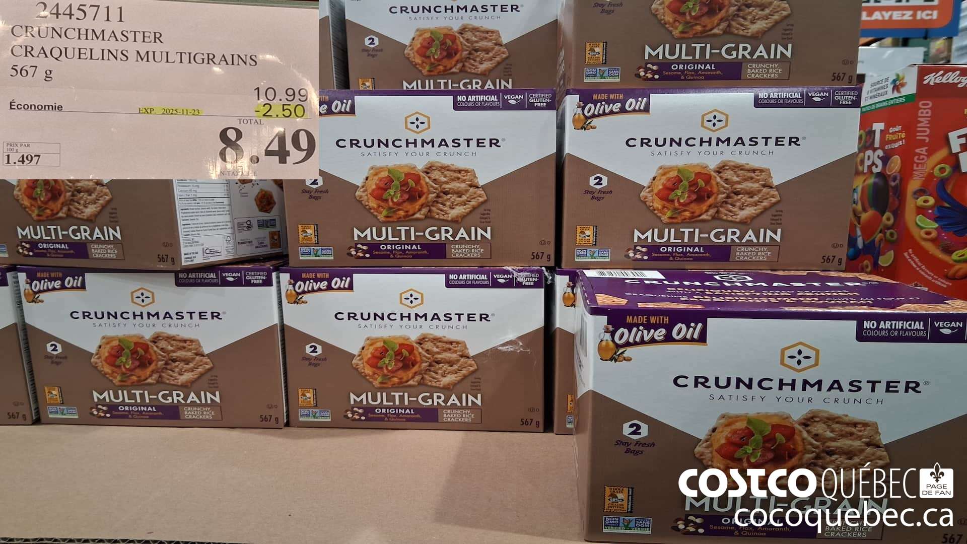 2445711 CRUNCHMASTER CRAQUELINS MULTIGRAINS 567G ($2.50 INSTANT SAVINGS EXPIRES ON 2025-11-23) $8.49