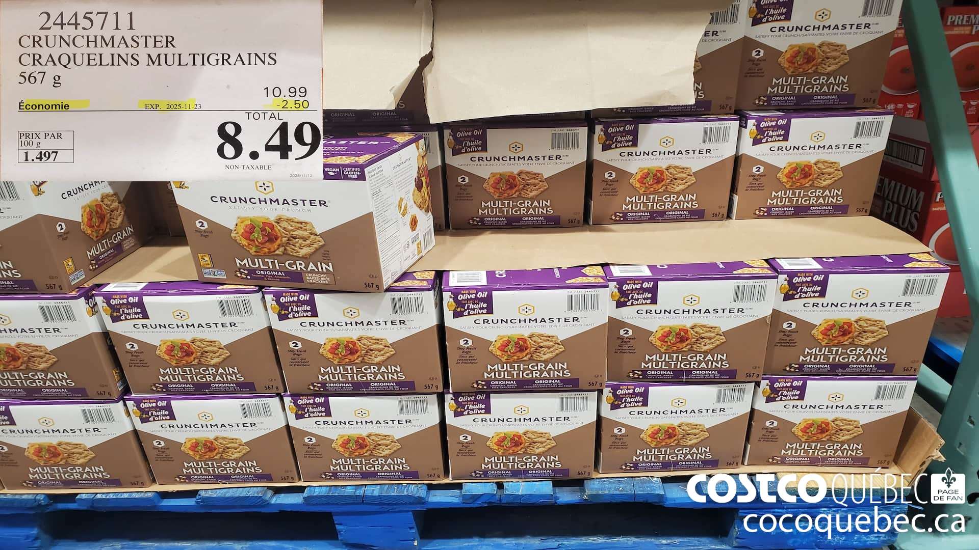 2445711 CRUNCHMASTER CRAQUELINS MULTIGRAINS 567G ($2.50 INSTANT SAVINGS EXPIRES ON 2025-11-23) $8.49