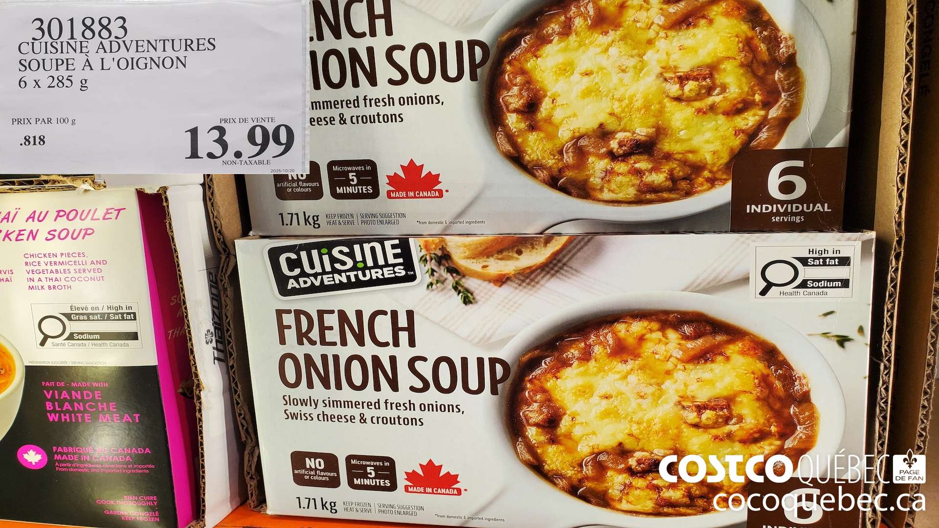 301883 CUISINE ADVENTURES SOUPE A L'OIGNON  $13.99