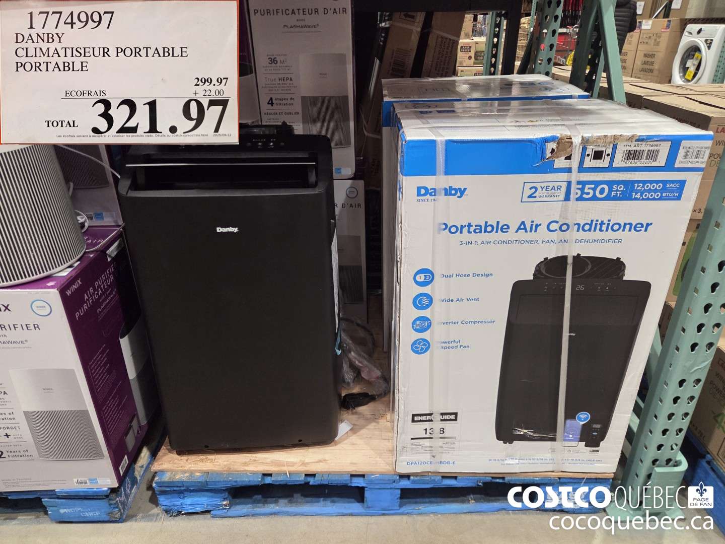 1774997 DANBY CLIMATISEUR PORTABLE PORTABLE $321.97
