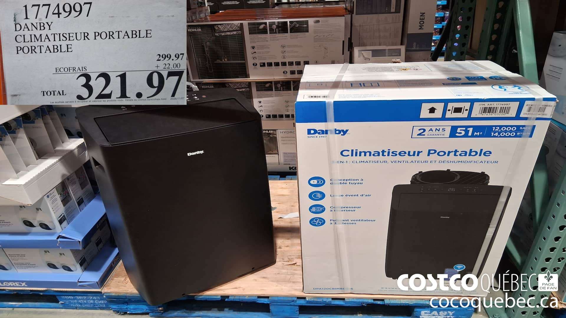 1774997 DANBY CLIMATISEUR PORTABLE PORTABLE $321.97