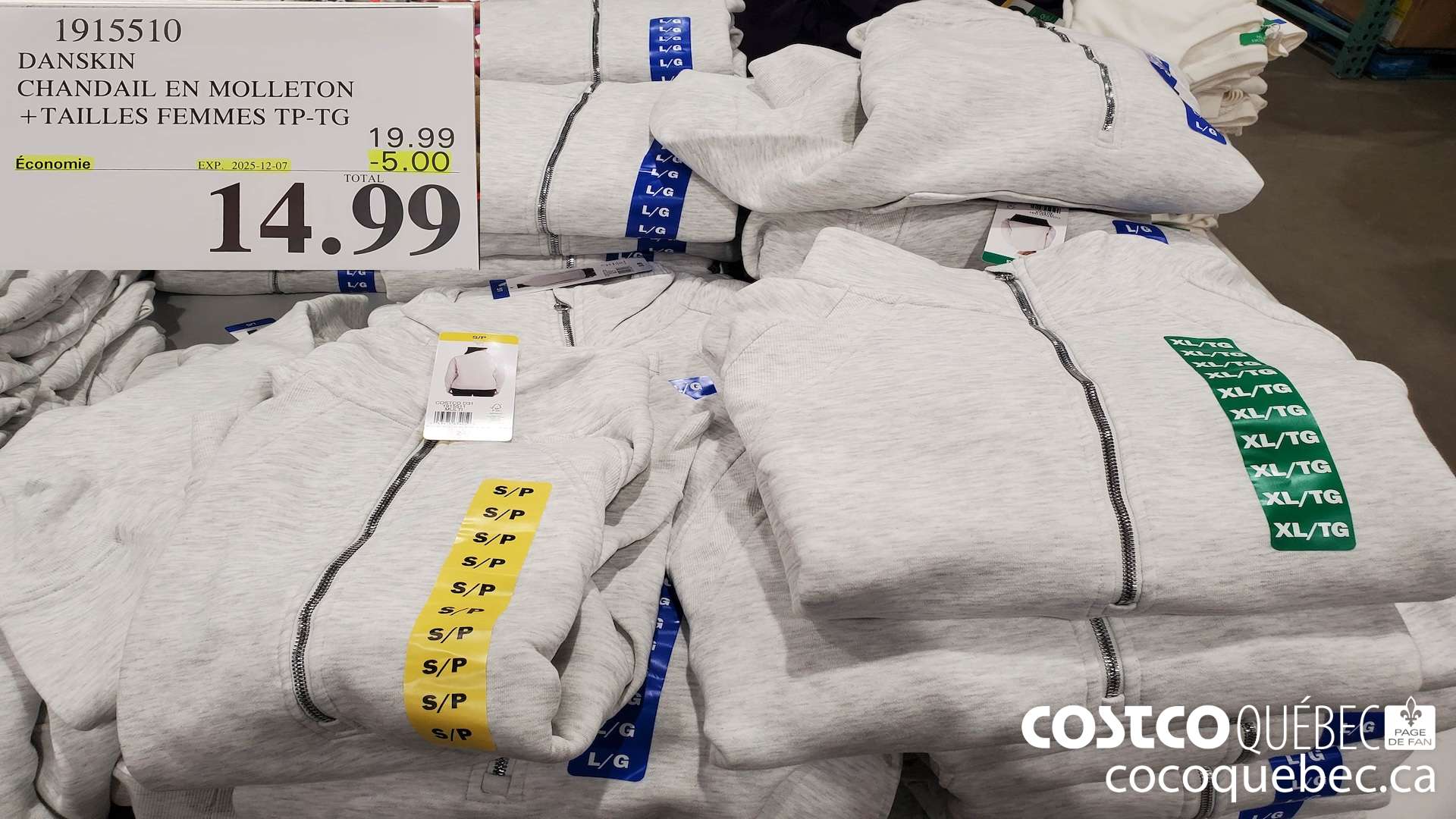 1915510 DANSKIN CHANDAIL EN MOLLETON +TAILLES FEMMES TP-TG ($5.00 INSTANT SAVINGS EXPIRES ON 2025-12-07) $14.99