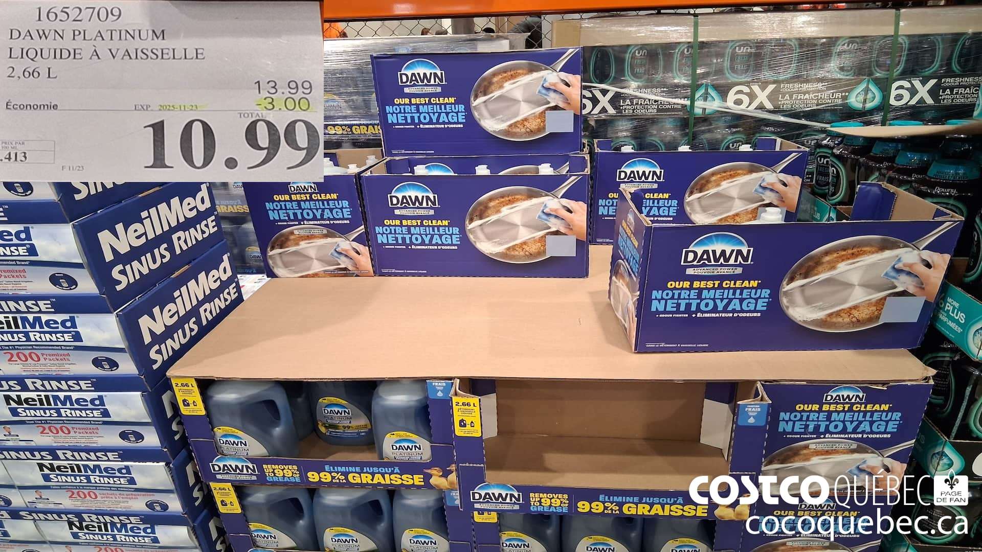 1652709 DAWN PLATINUM LIQUIDE A VAISSELLE 2,66 L  ($3.00 INSTANT SAVINGS EXPIRES ON 2025-11-23) $10.99